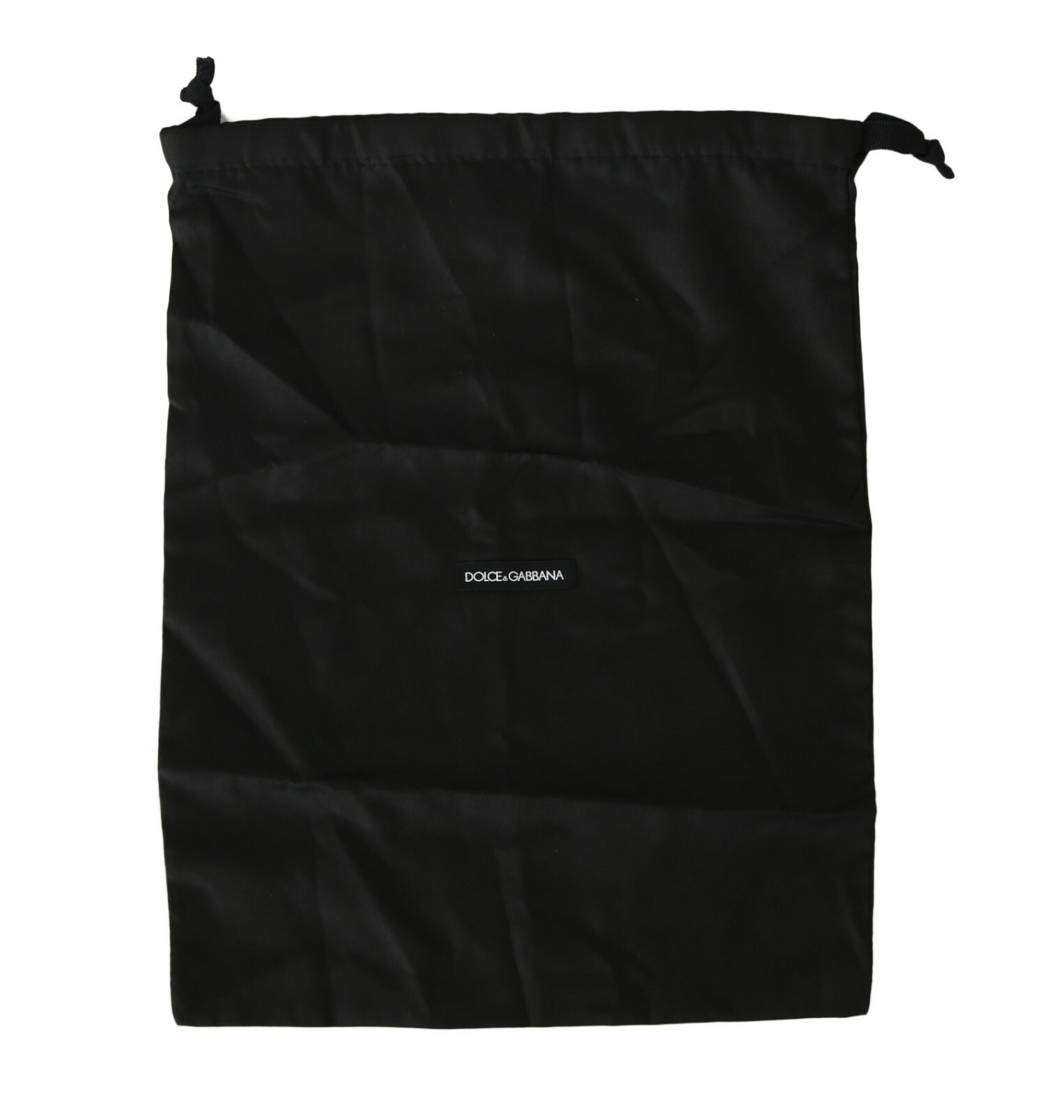 DOLCE & GABBANA Dustbag Cover Bag Cotton Black Drawstring Shoebag 45cm x 33cm
