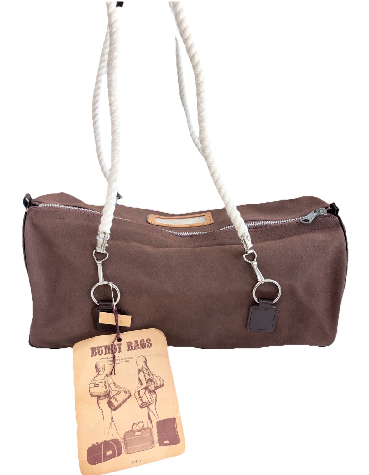 Vintage “Buddy Bag” Convertible Brown Canvas Duffel Bag Backpack Rope Camp NOS