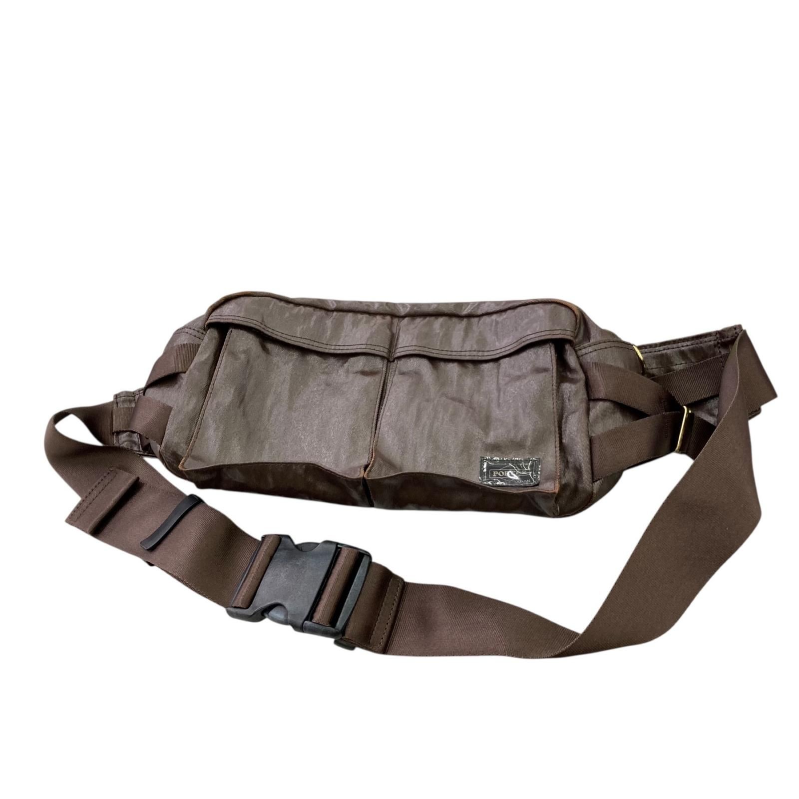 Authentic PORTER Body Bag 16cm x 32cm Gray Damaged Men’s Shoulder Bag