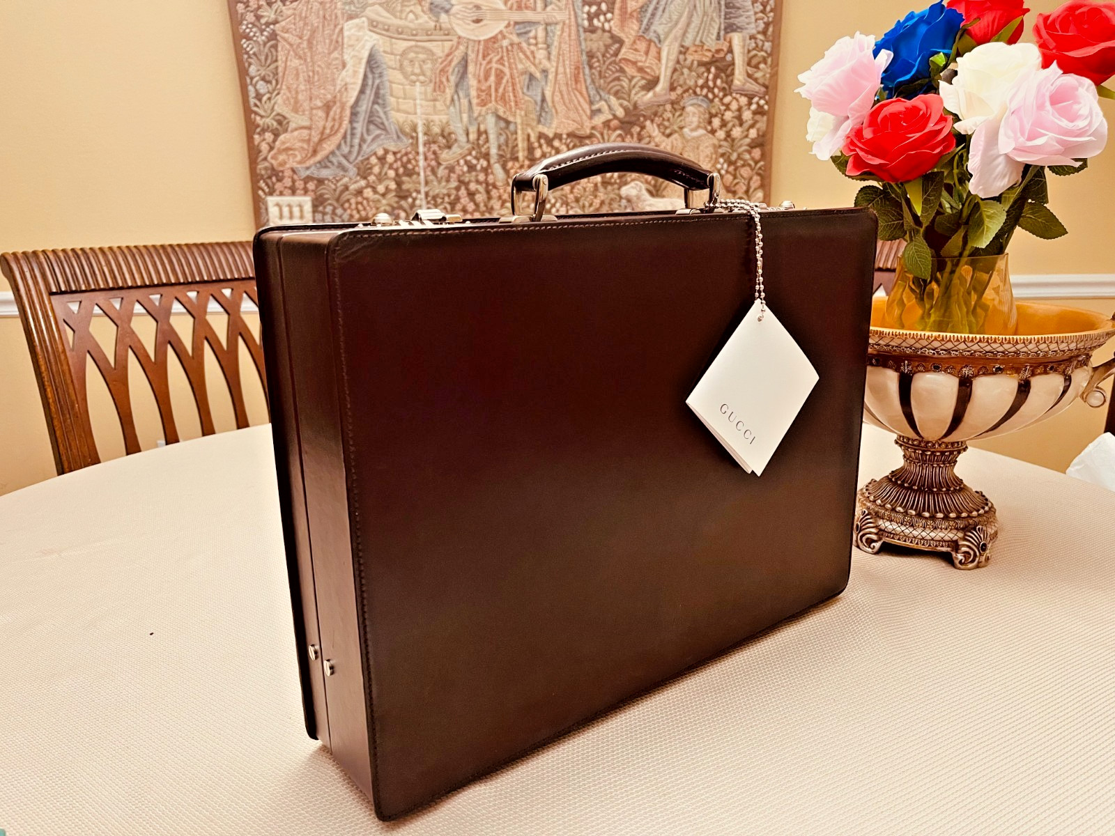 GUCCI of MILANO Dark Brown Leather Briefcase / Attaché / Trunk – ITALIA