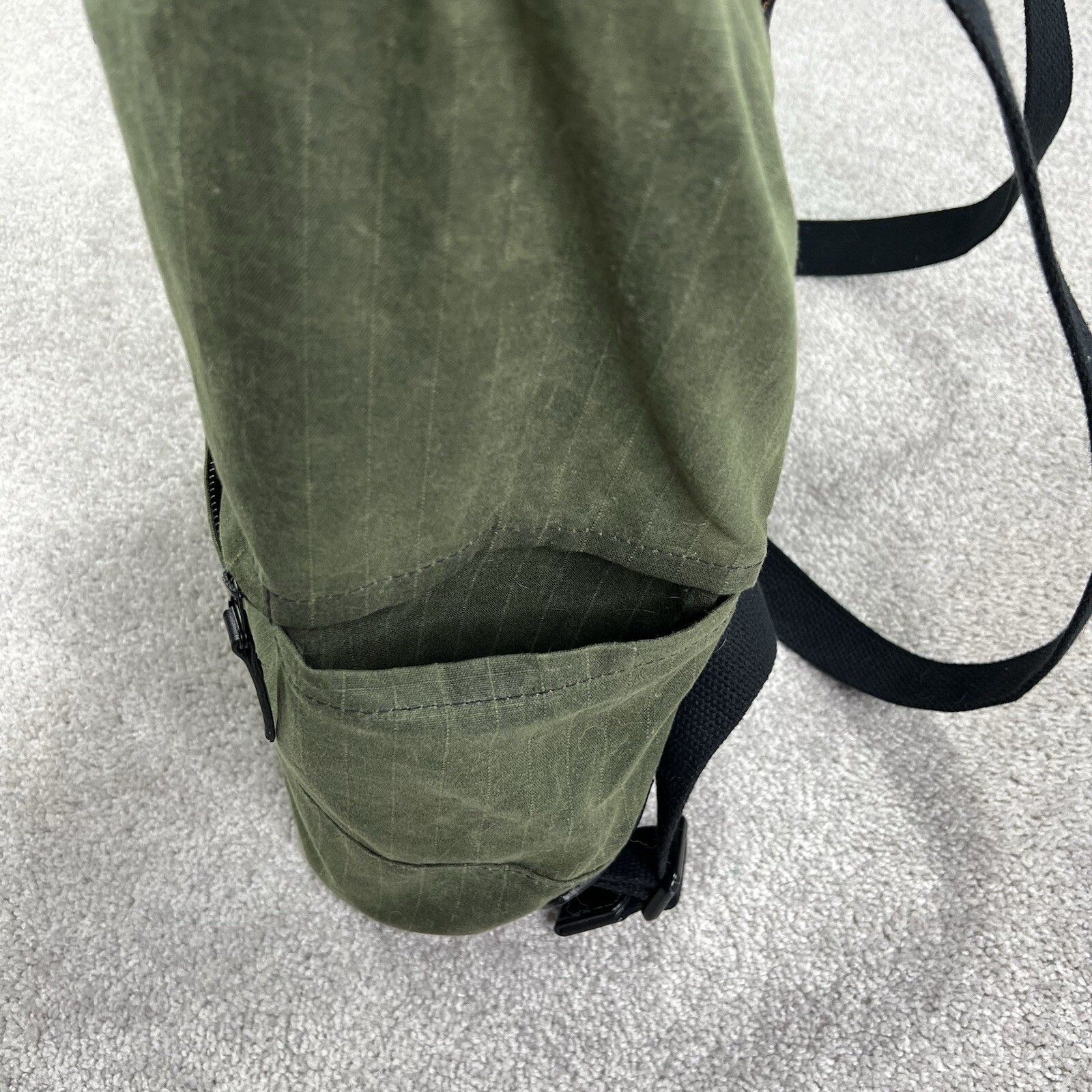 TANNER GOODS Olive Green Fabric Voyager Unisex Backpack Flaw