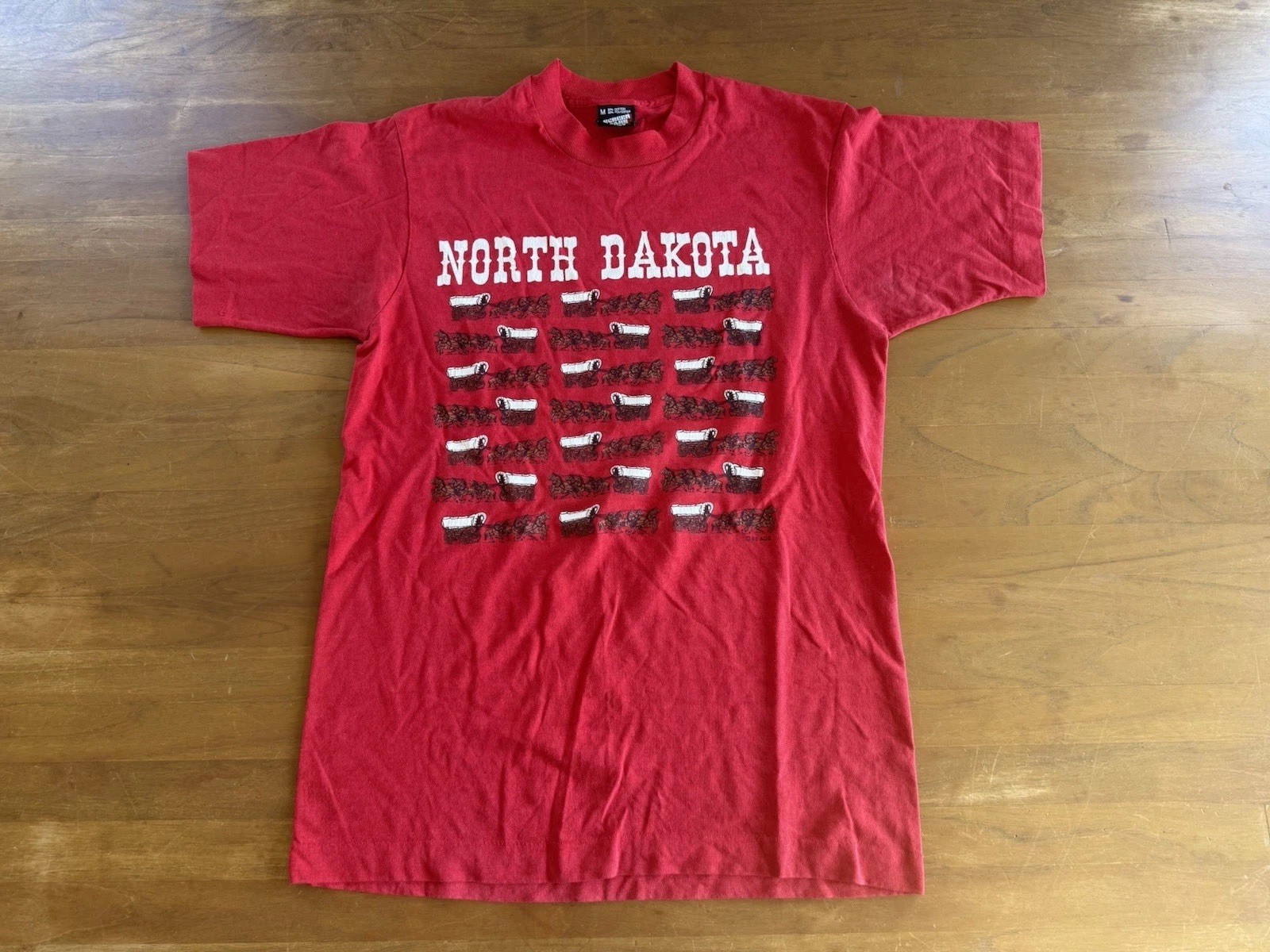 North Dakota Stagecoach Horses Vintage Single Stitch 80S T-Shirt Men’s Size Med