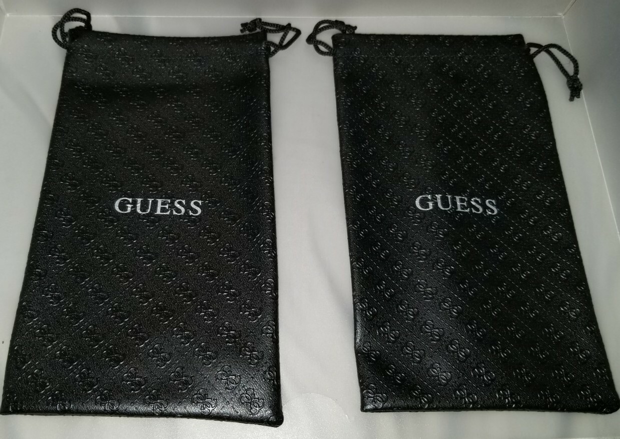 Lot of 4 – GUESS Sunglasses Eyewear Glasses Drawstring Pouch Bag Soft Case Black