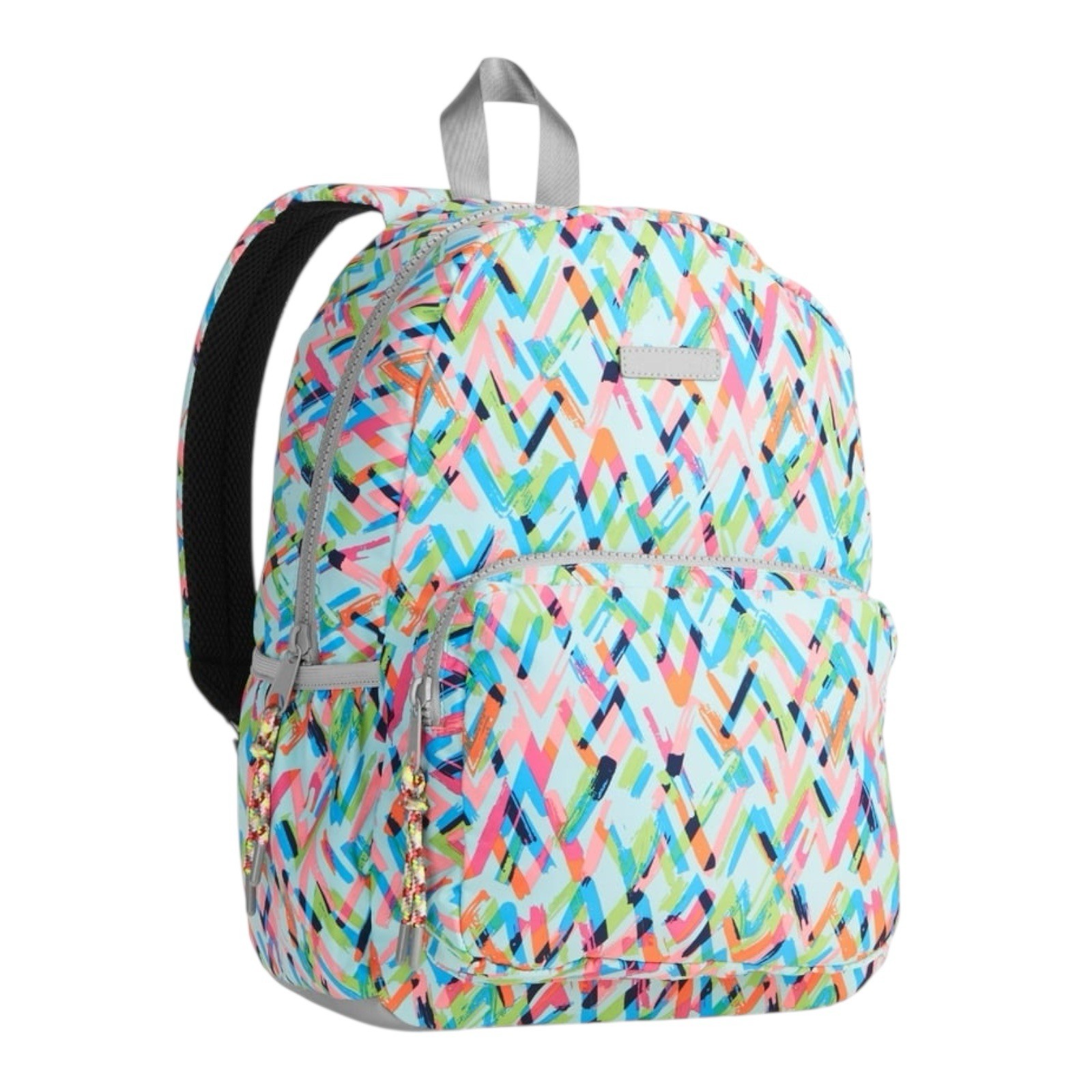 No Boundries Geometric Mint Abstract Print 16″ Dome Backpack, Student School Bag