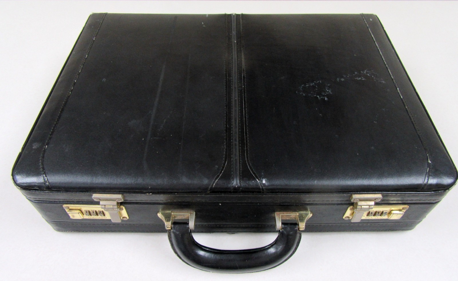 Black Leather Briefcase, expandable, used.