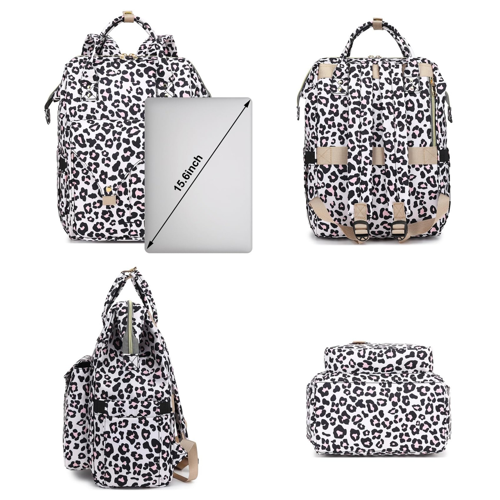 Leopard Laptop Backpack Travel Casual Daypack Fits 15.6 Inch Notebook Mac
