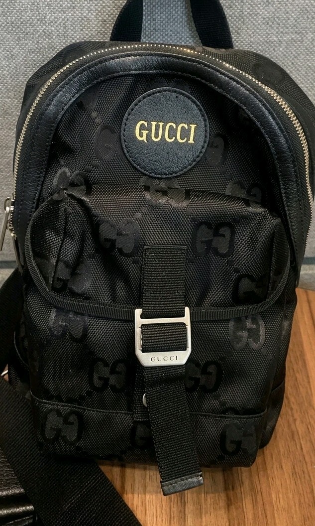 Gucci Off The Grid Mens Black Sling Bag Mini Backpack EX+ & Free Gucci Glasses