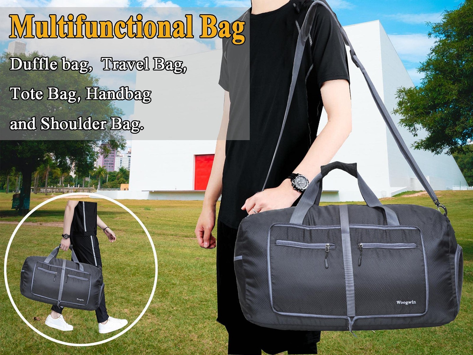 Travel Duffel Bag Large Foldable Waterproof Overnight Bag for Beach Swim Bags