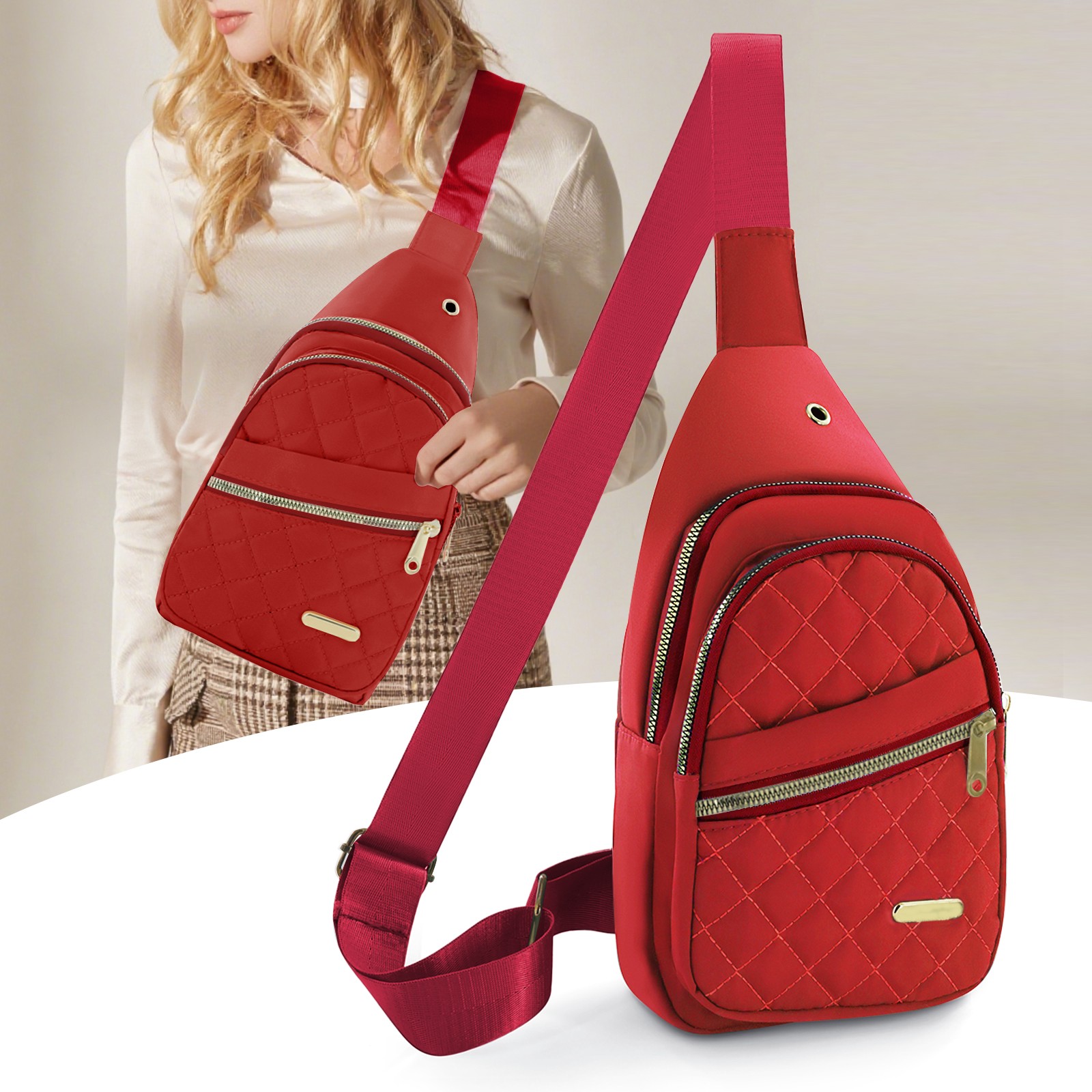 Small Sling Backpack Crossbody Sling Bag for Women, Chest Bag Daypack Fanny Pack