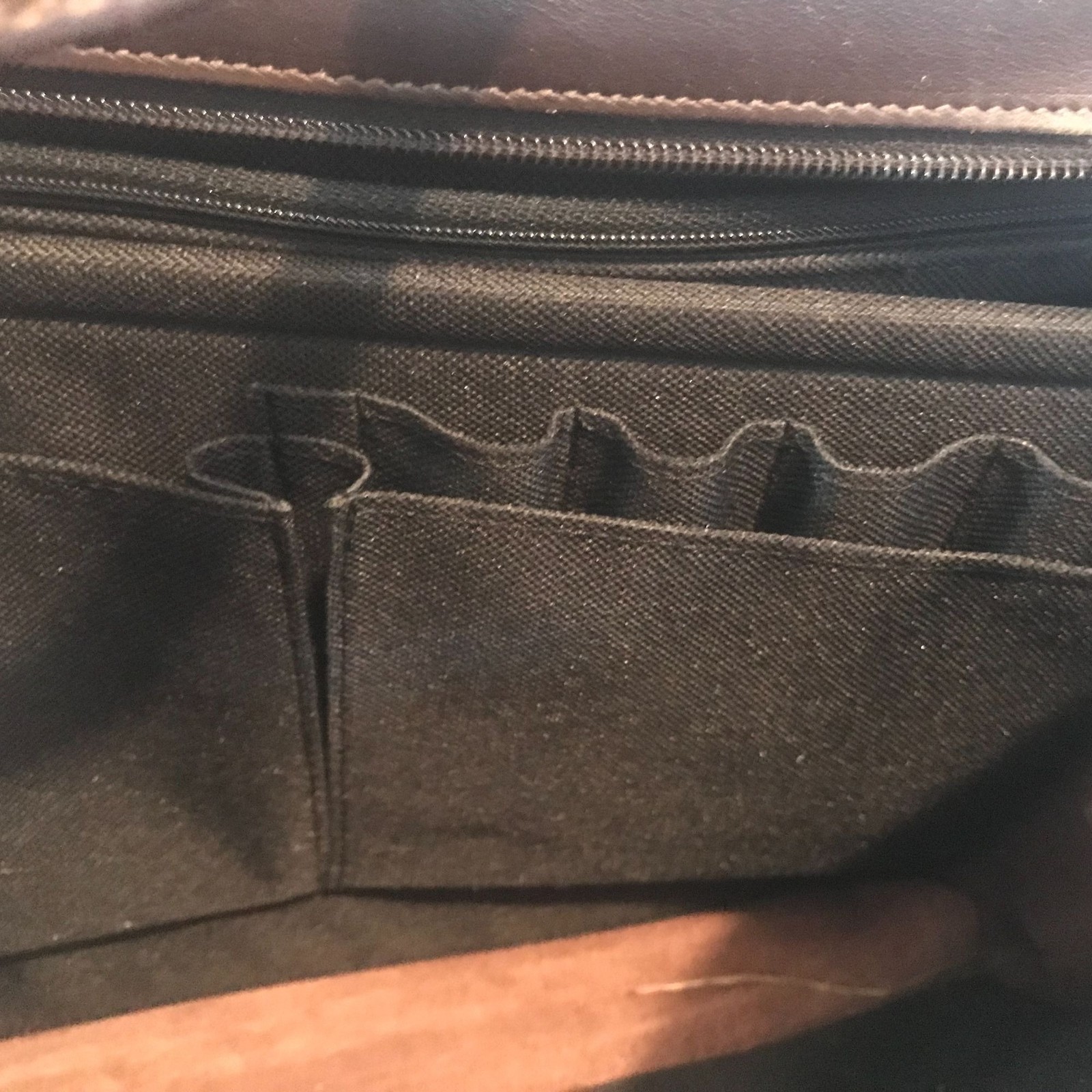 JACK GEORGES Executive Leather Briefcase Messenger Bag Brown Zip Top 16″ USA
