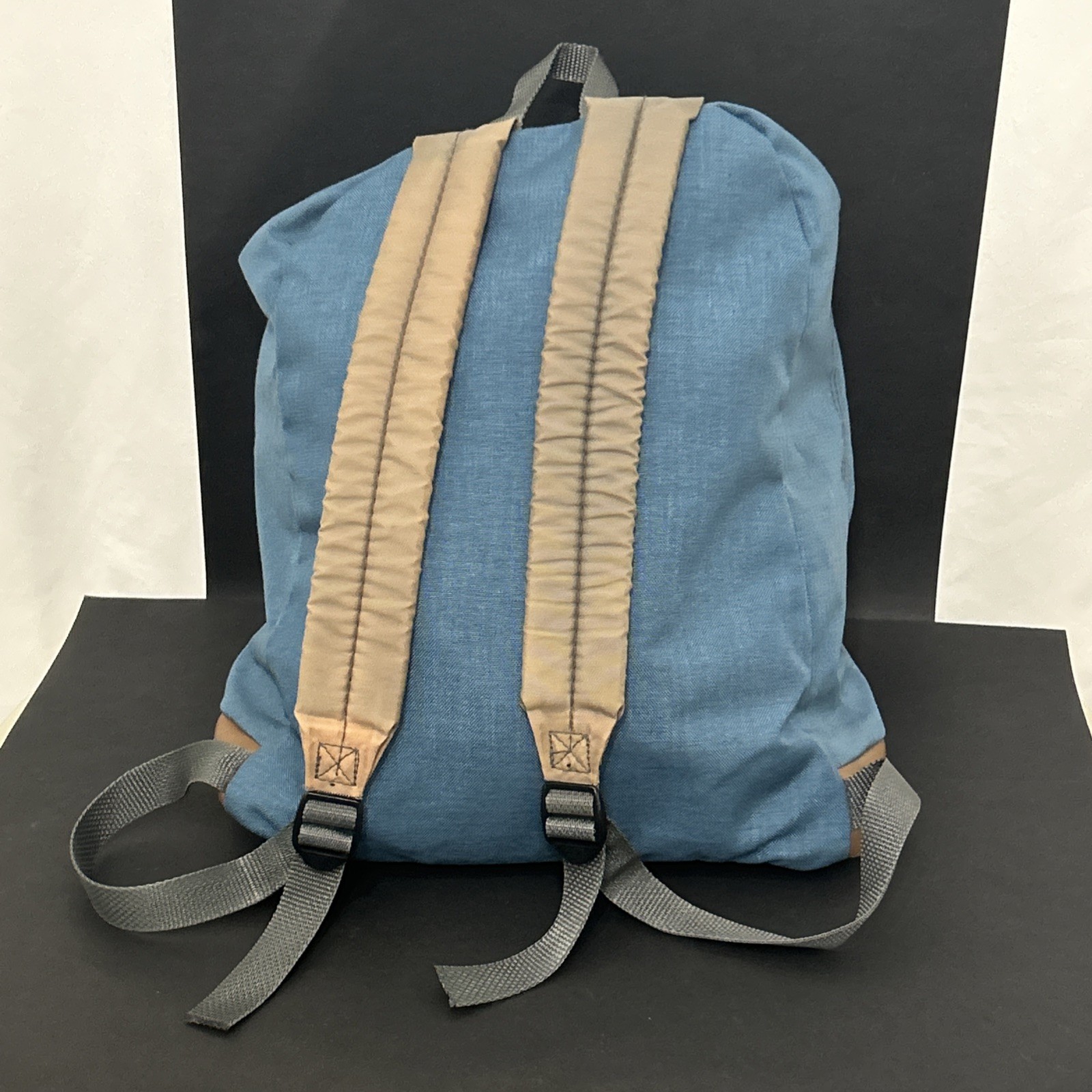 Vintage Jansport Backpack Leather Bottom 90s Retro Blue Made in USA