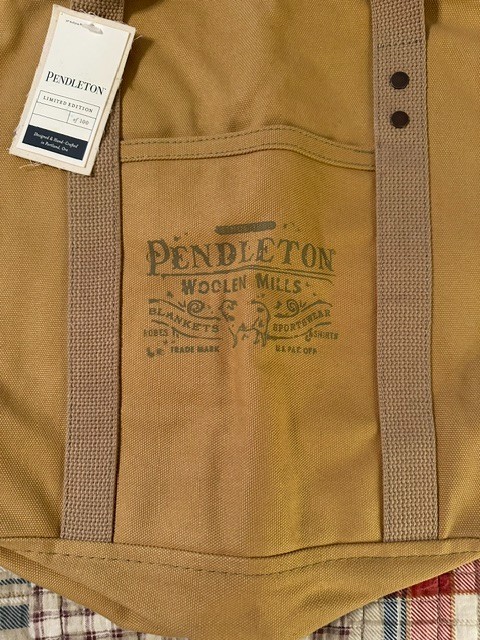 Pendleton Woolen Mills Brown Canvas Large Gym Bag NWT