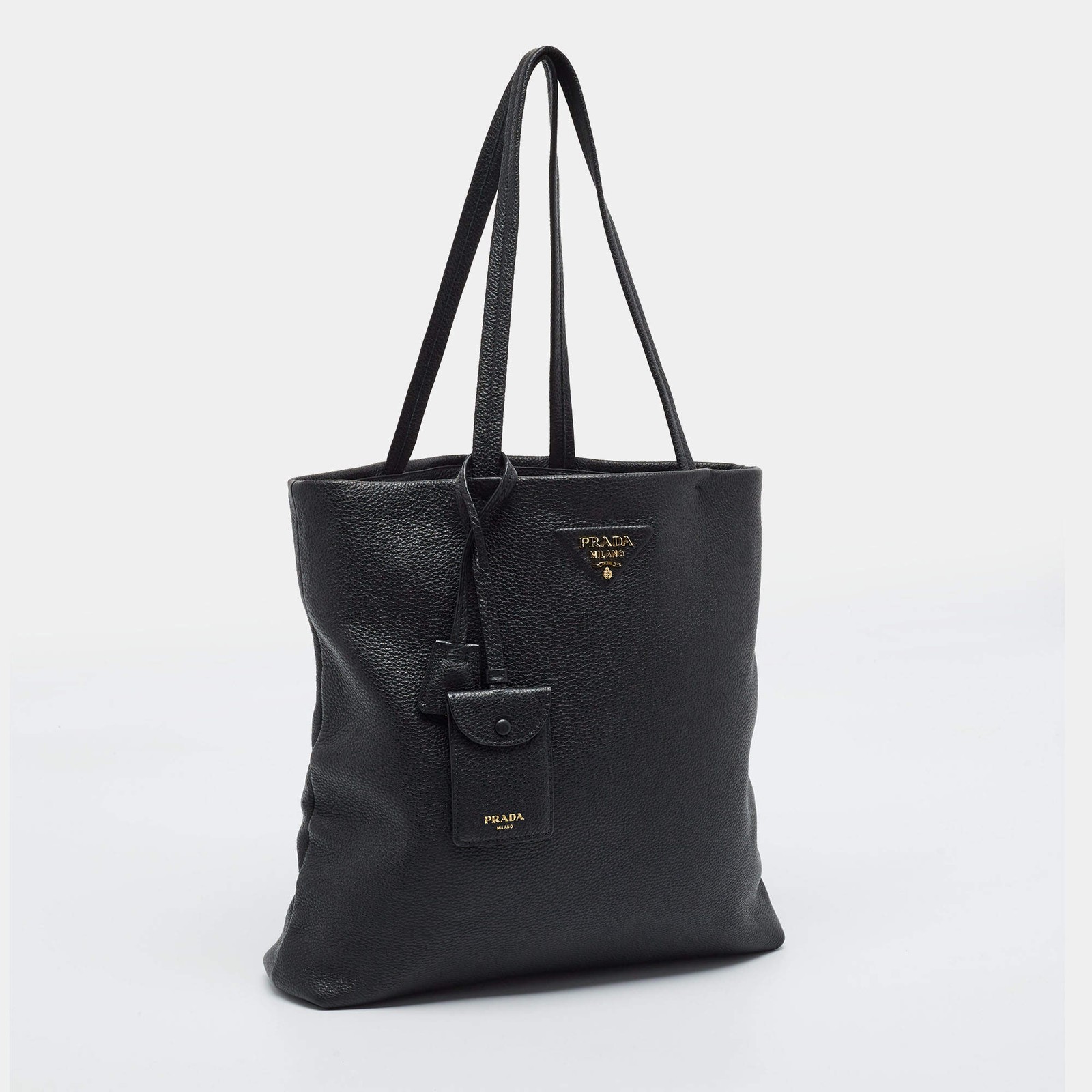 Prada Black Vitello Leather Tote