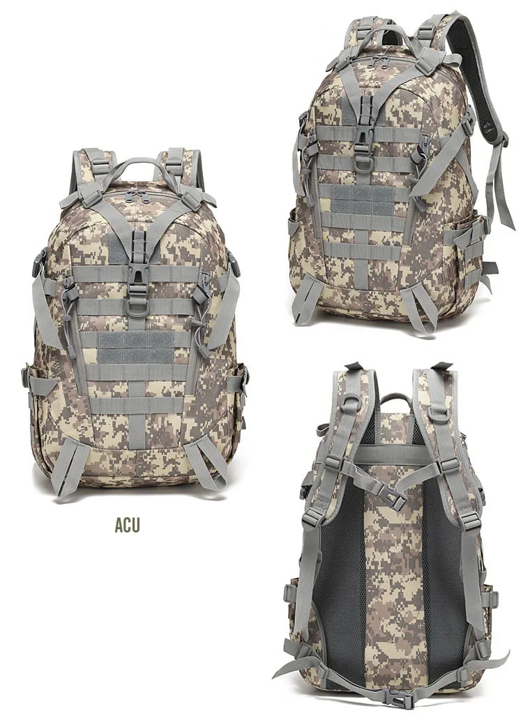 40L Reflective Tactical Backpack Outdoor Molle Camping Hiking Travel Rucksack