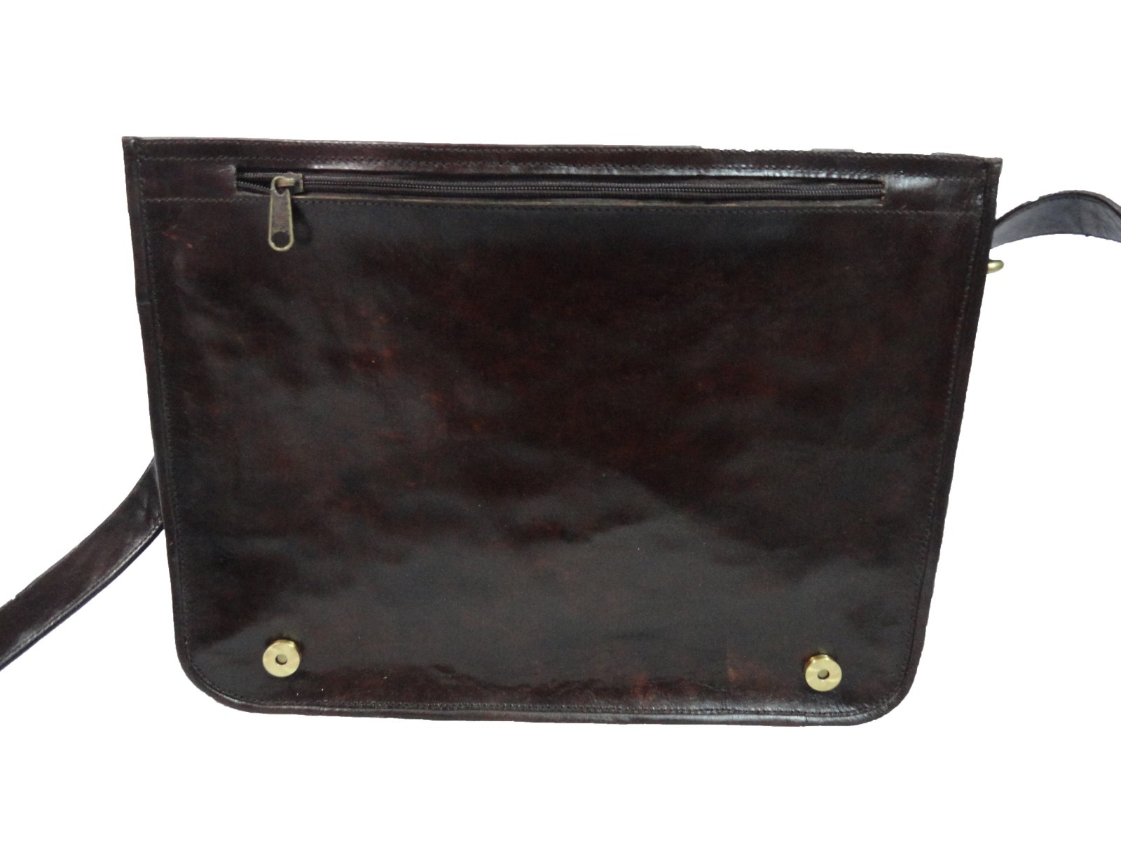 15 In Vintage Leather Messenger Bag Office Laptop Satchel School Shoulder Bags