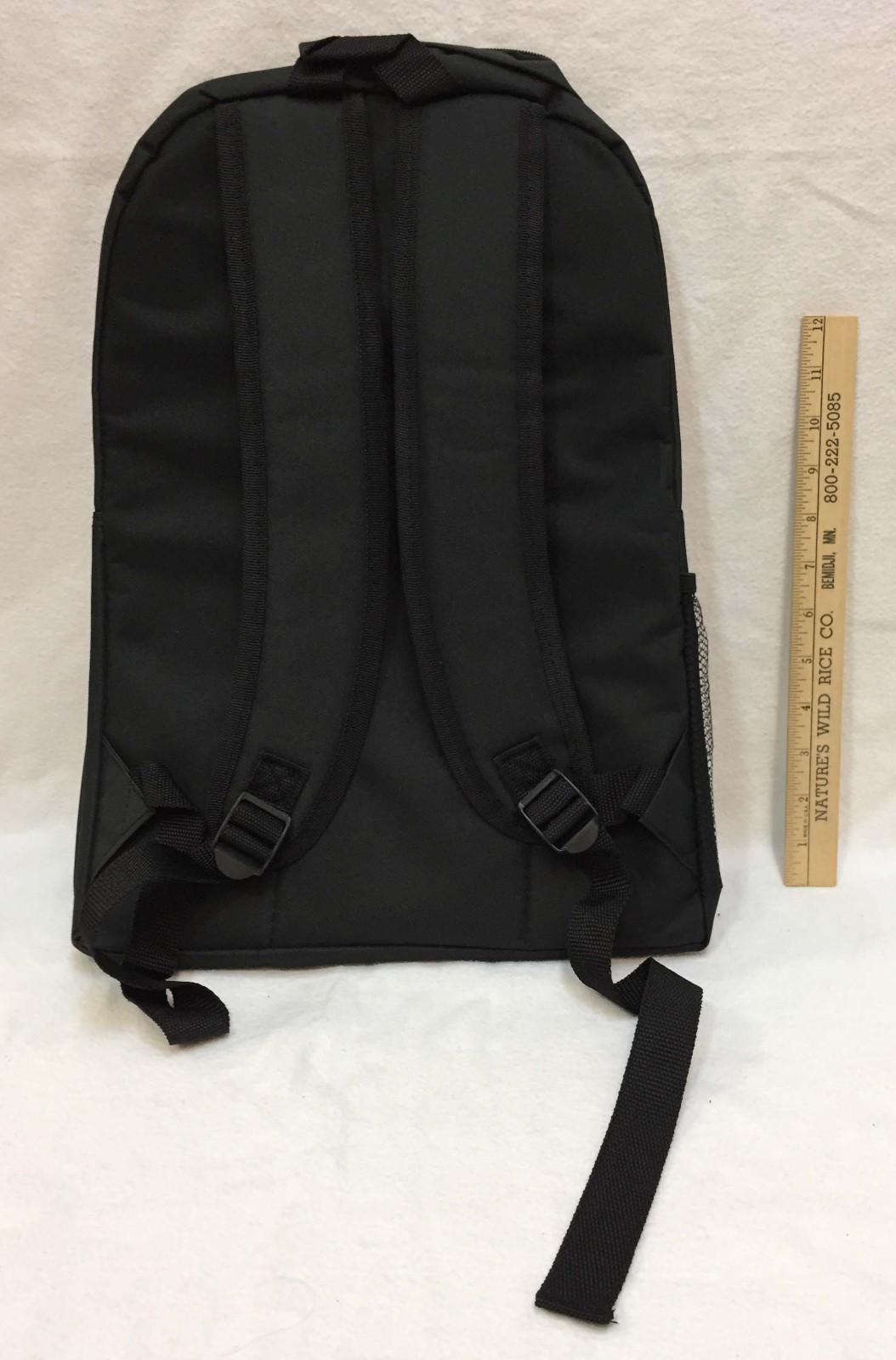 Black Backpack Tote Bag Prestige Zipper & Water Bottle Pocket Padded Straps NOS