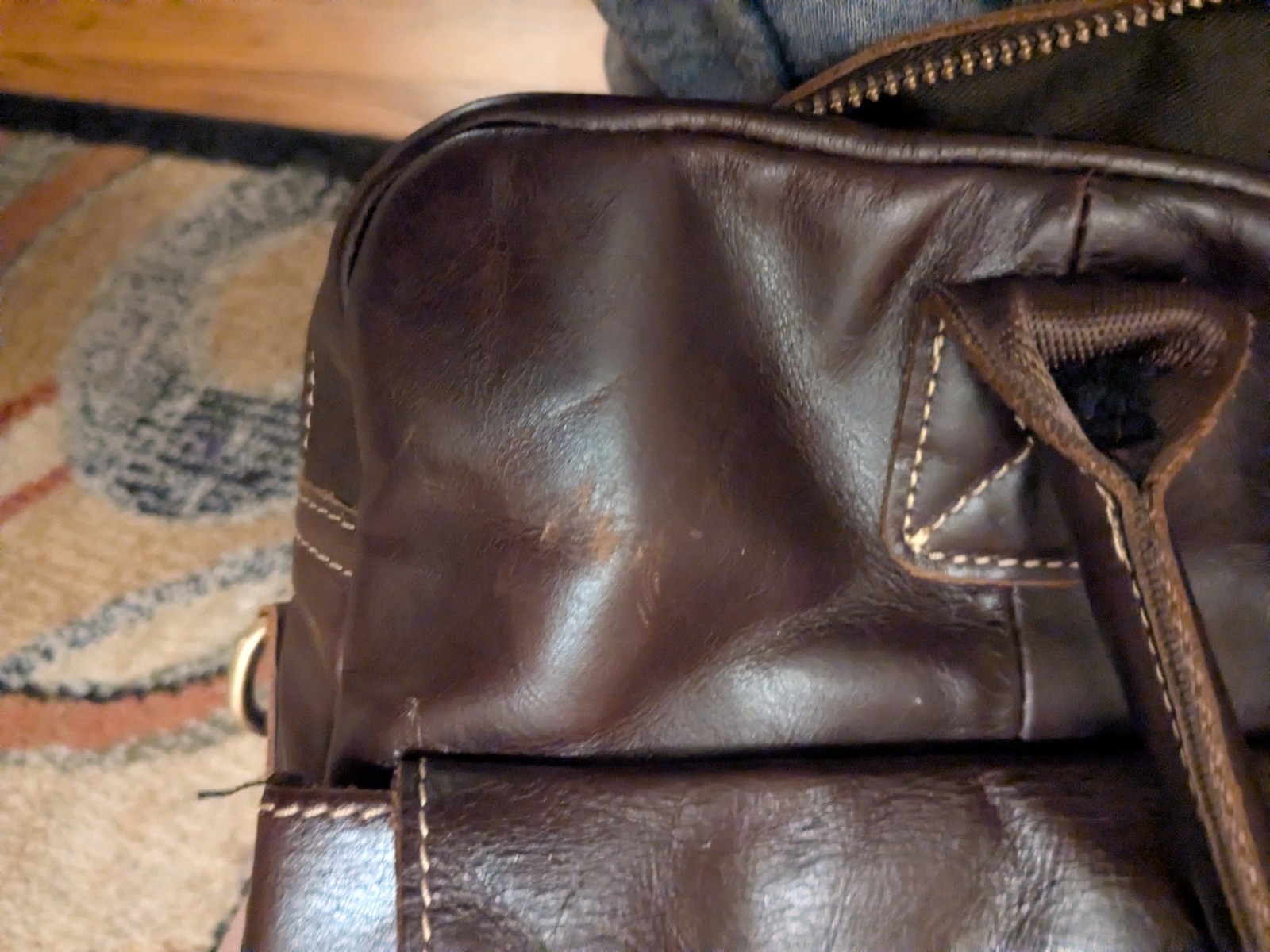 Leather briefcase for men – brown, used but excellent condition