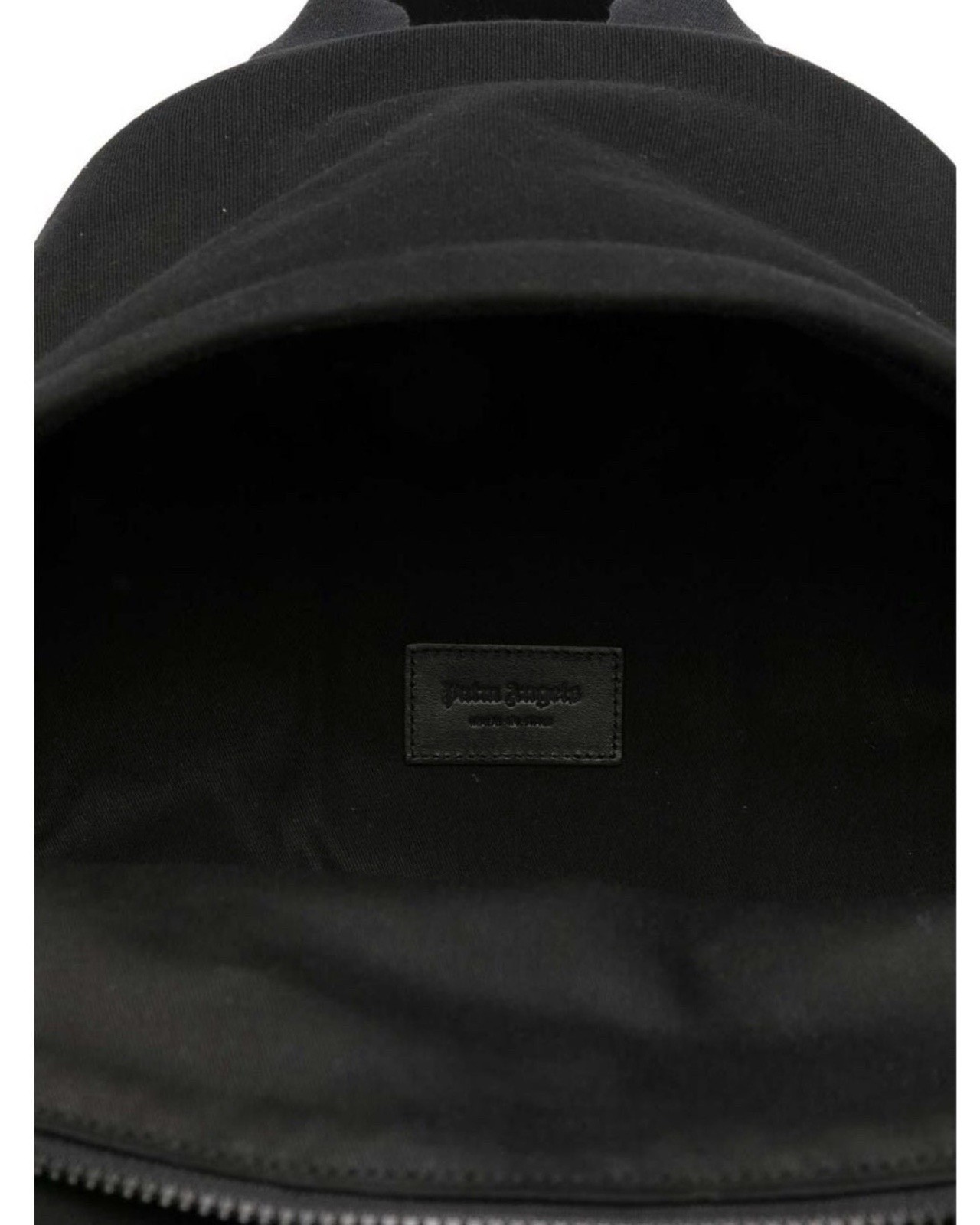 Authentic Palm Angels Men’s Black Logo-embroidered Satin Shoulder Backpack Bag
