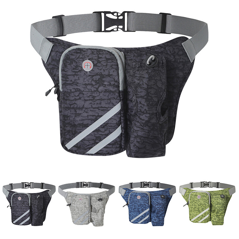 Men Women Climbing Waist Bag with Water Bottle Holder Fanny Pack Pouch Bum Bags