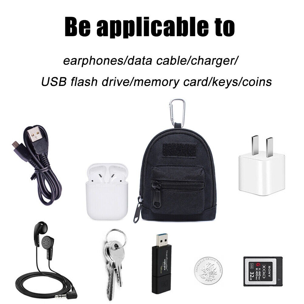 Tactical Mini Backpack EDC Pouch Portable Coin Purse Key Earphone Storage Bag
