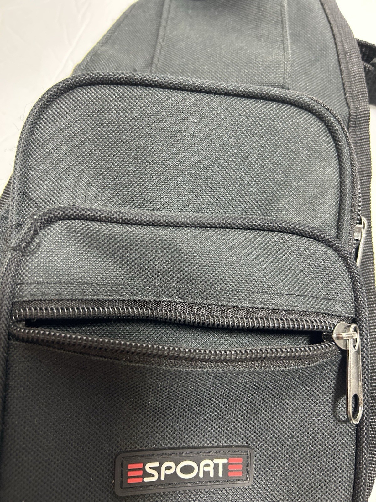 Black Canvas Slingbag/ Compact/Shoulder Strap -SPORT/Lightweight