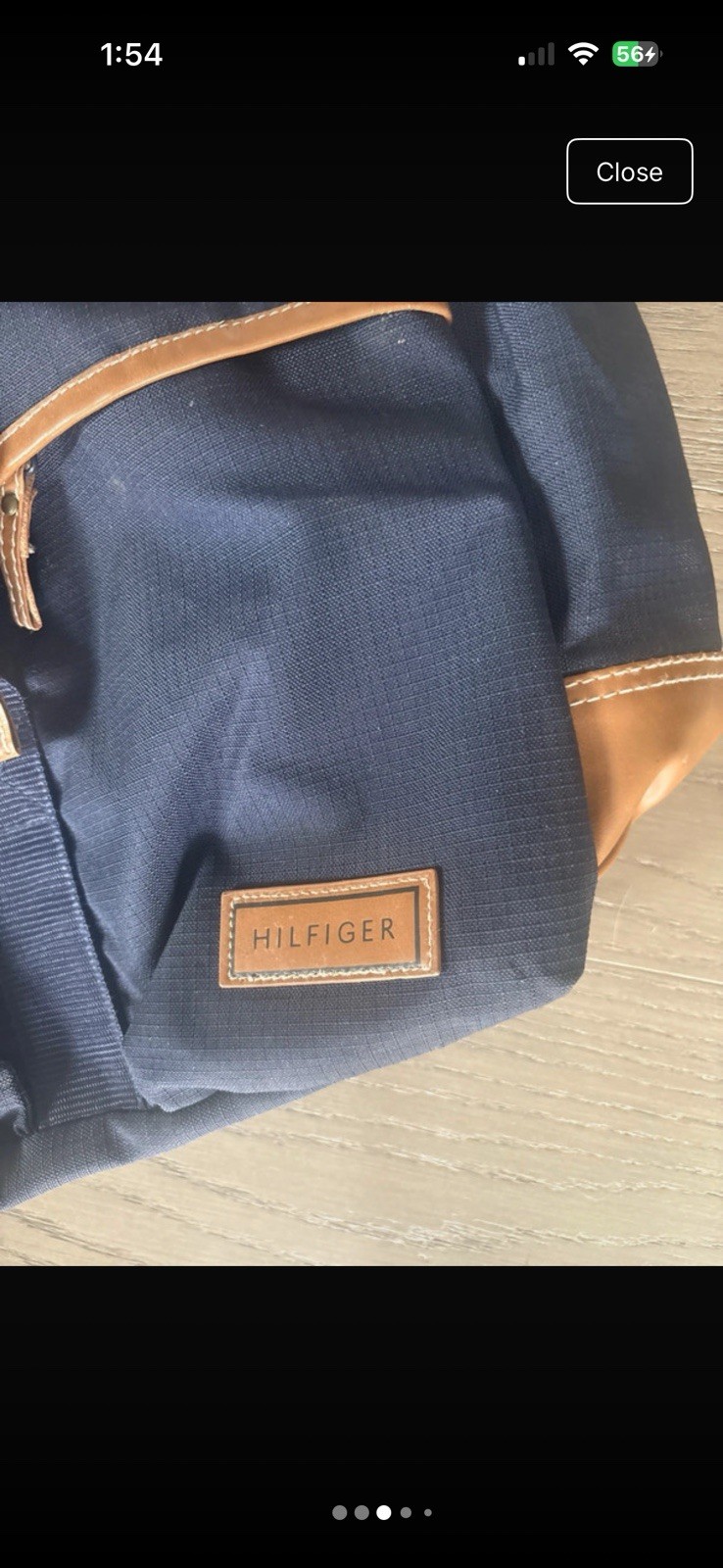 Tommy Hilfiger Blue Solid Backpack Buckle & Drawstring Adjustable Strap Men