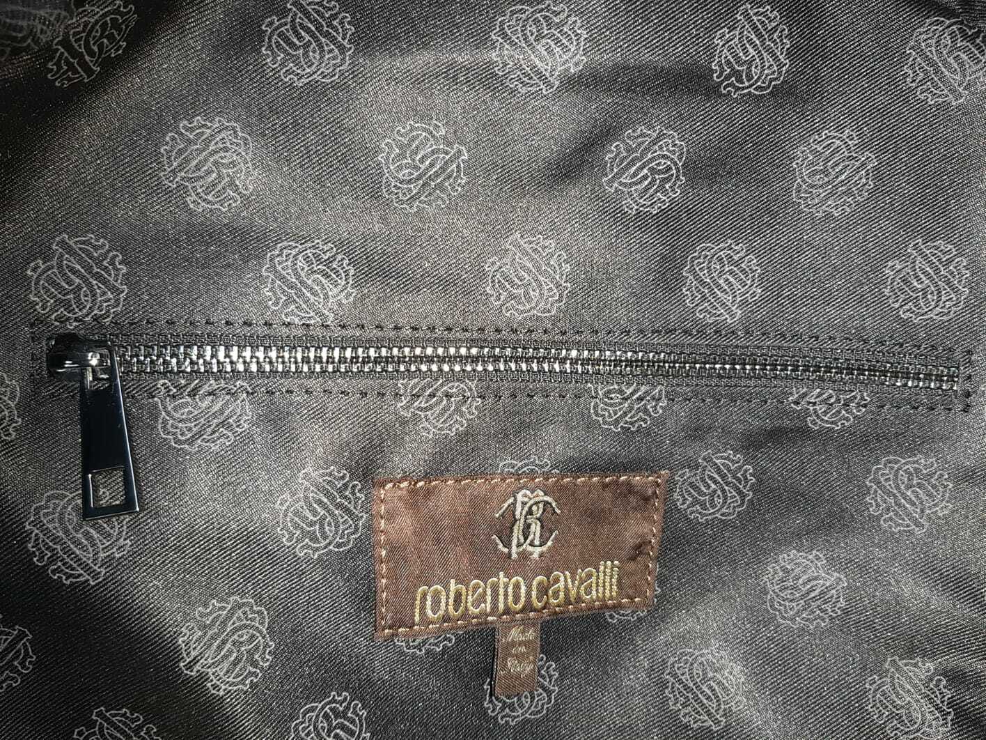 ROBERTO CAVALLI MEN’S ECO LEATHER BACKPACK ZAINO BAG-BROWN.