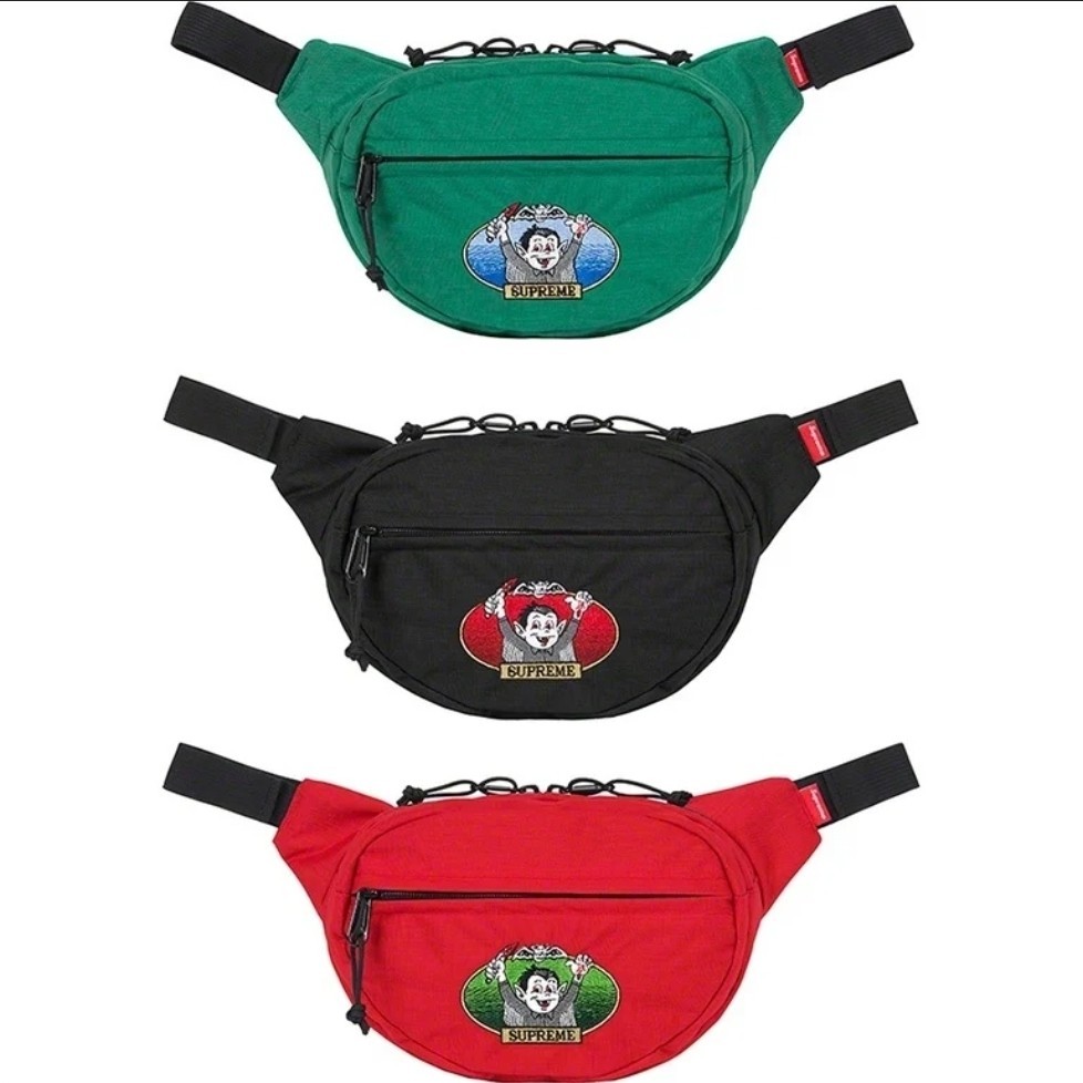 SS21 Supreme Vampire Boy Black Waist Bag Water Resistant Fanny Pack Sean Cliver
