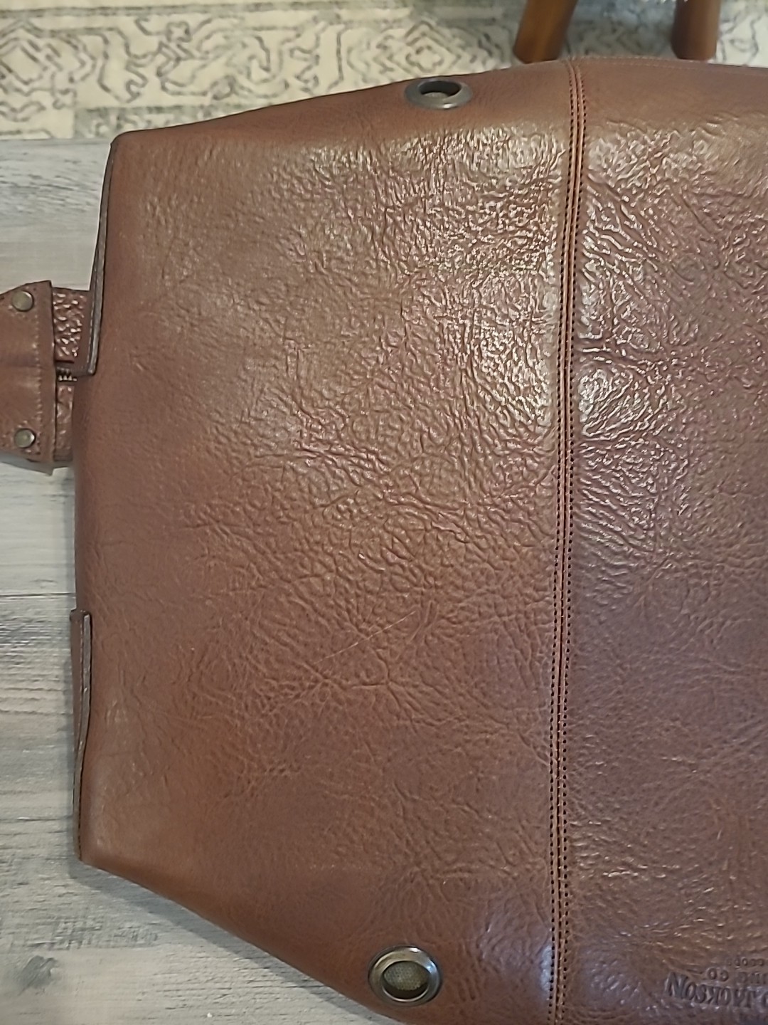 Buffalo Jackson Oversized Waxed Green Canvas & Leather Weekend Duffle Travel Bag