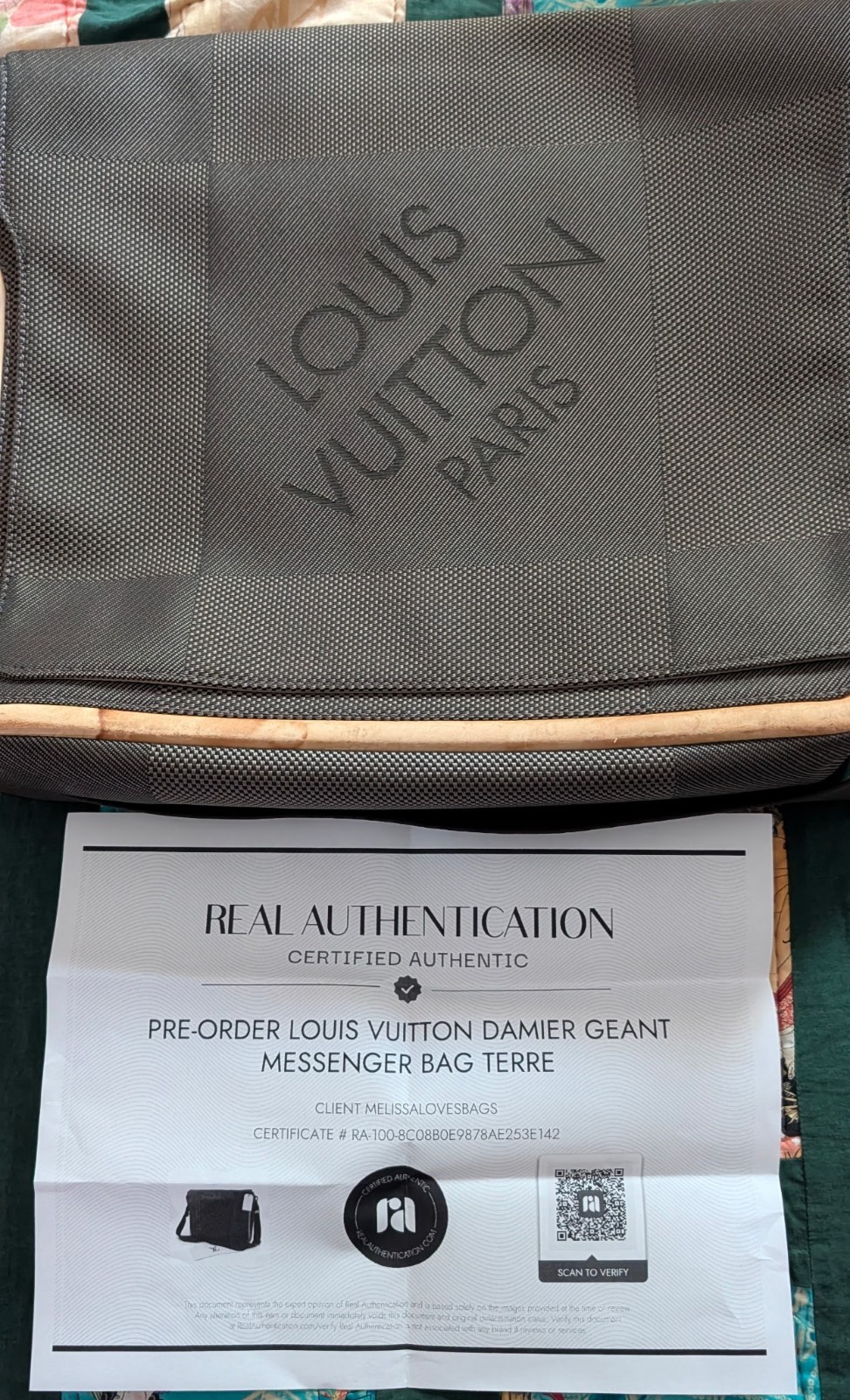Louis Vuitton Damier Geant Brown Checkered Messenger Bag Medium Magnetic