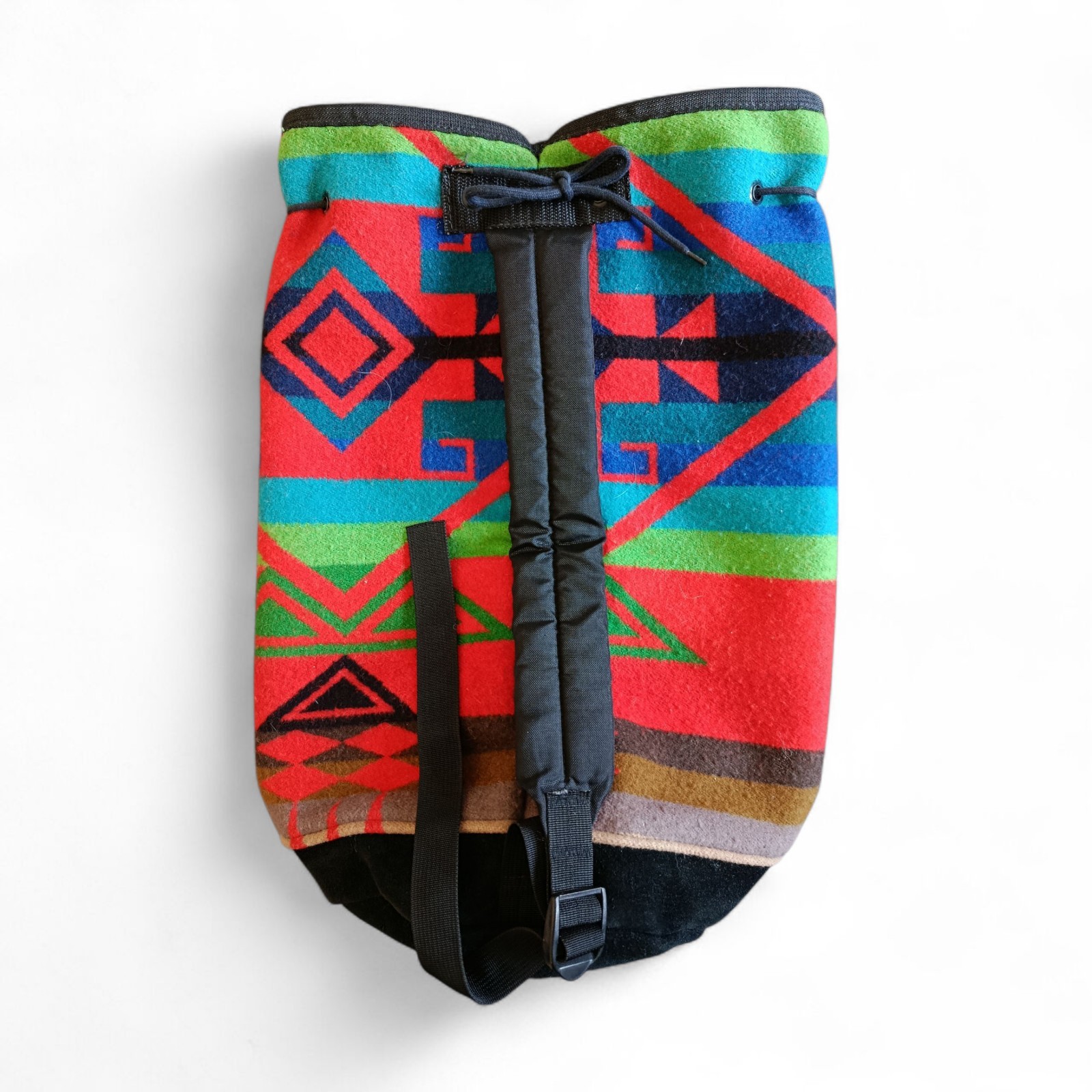 Pendleton Made In Usa Vintage Wool Blanket Aztec Navajo Wool Suede Bucket Bag