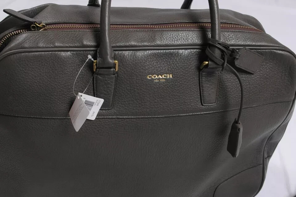 NWT Coach Slate Gray CROSBY LEATHER SOFT SUITCASE F77248 $798