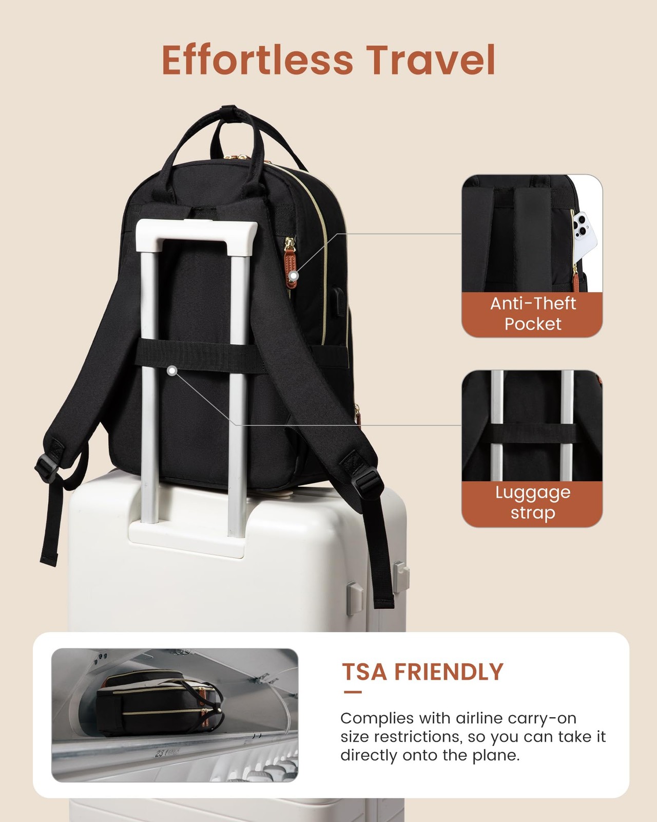Laptop Backpack Women with USB Port Design,17.3 inch Waterproof Work Travel B…
