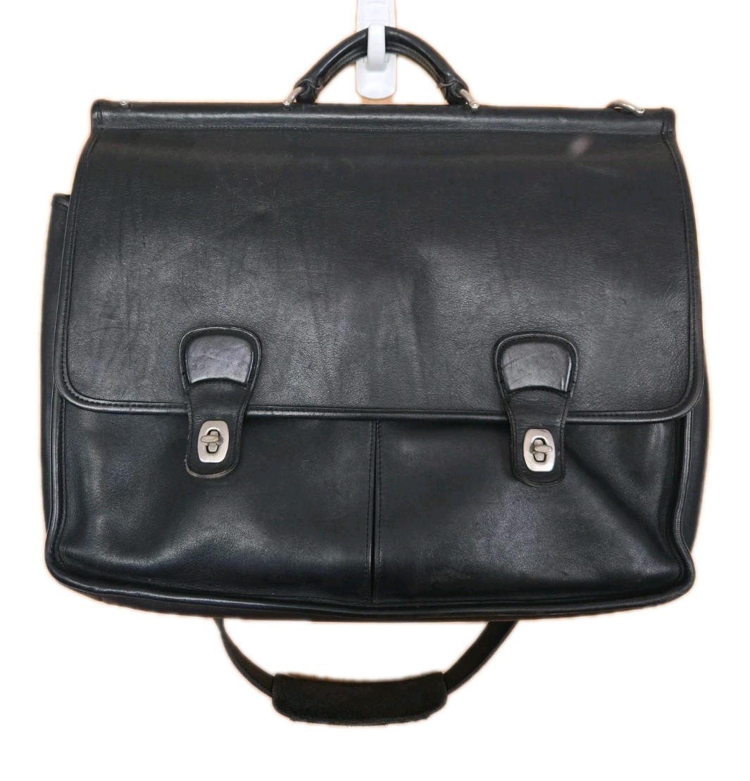 VINTAGE COACH BRIEFCASE COMPUTER TRAVEL BAG POCKETS 16x13x4