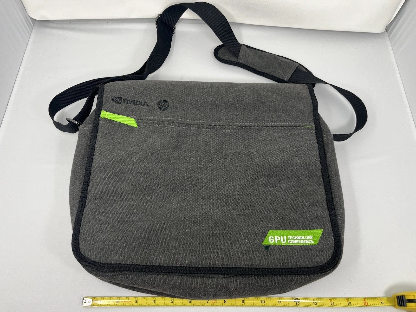 NVIDIA GTC Tech Conference Laptop Bag Gray/Neon Green GPU Messenger Shoulder