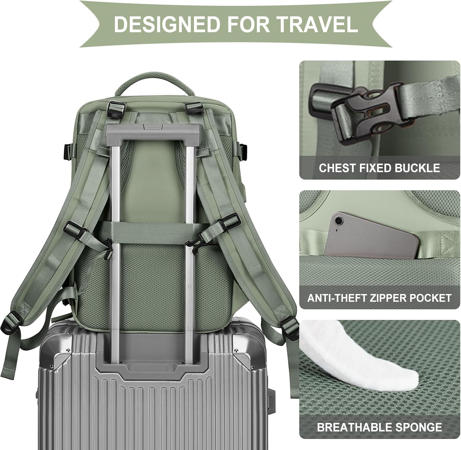 Travel Backpack, Carry on Backpack, Backpack Waterproof Outdoor Sports Rucksack