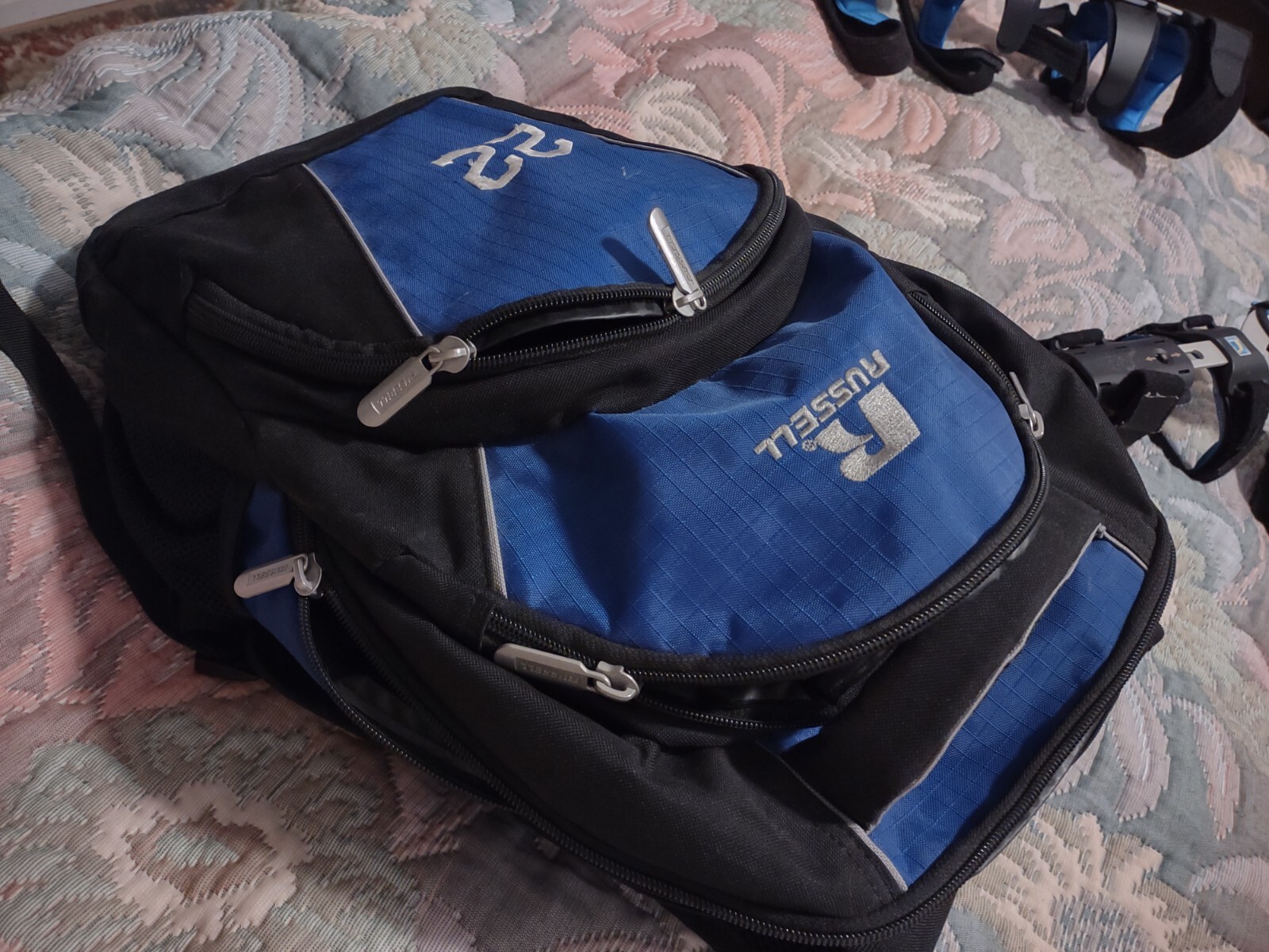 Russell Athletic Backpack # 22 Custom Black And Blue