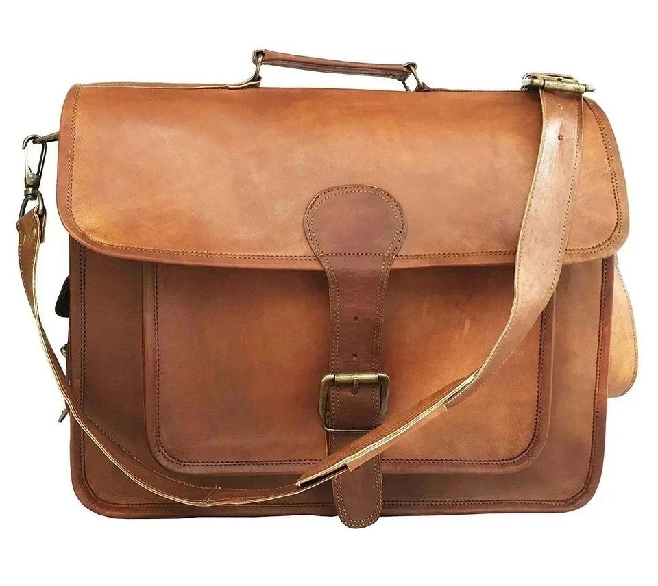 Genuine Pro Max Leather Laptop Bag Vintage Messenger Work Briefcase