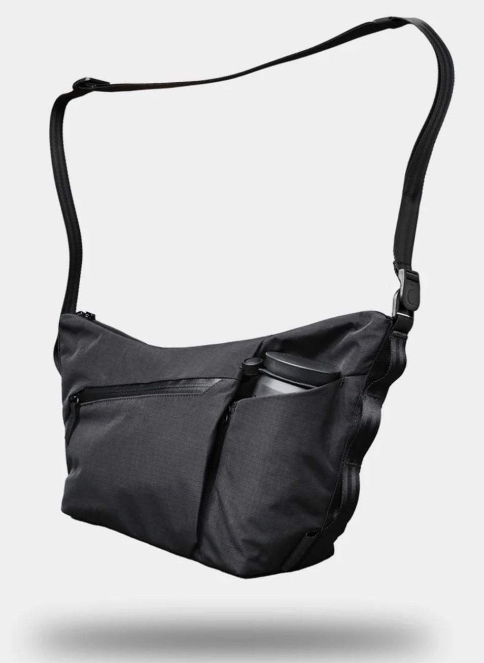 Alpaka Black Medium Crossbody Bag Zip Closure Adjustable Strap Pockets