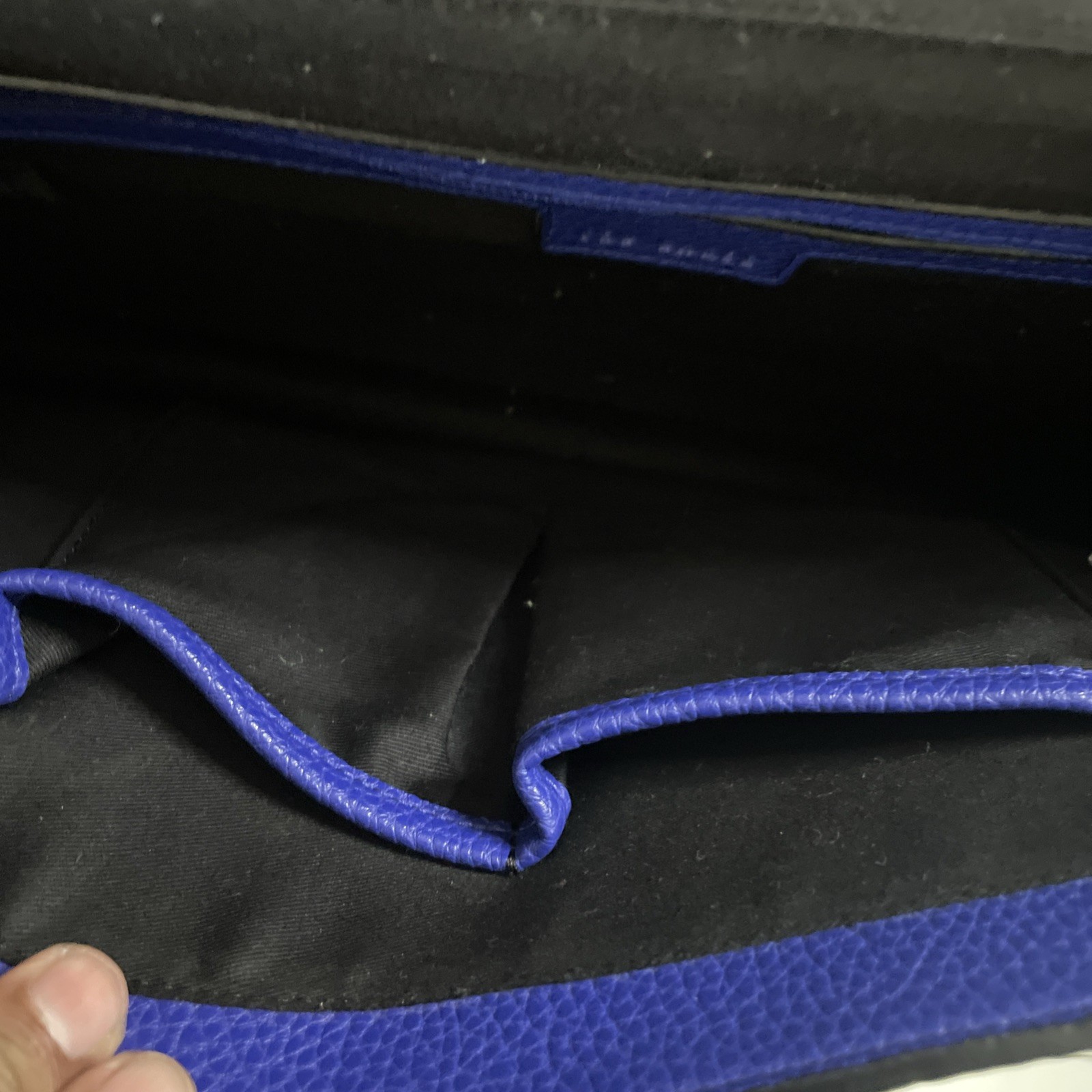 Ted Baker Mens Royal Blue Faux Leather Laptop Document Messenger Bag