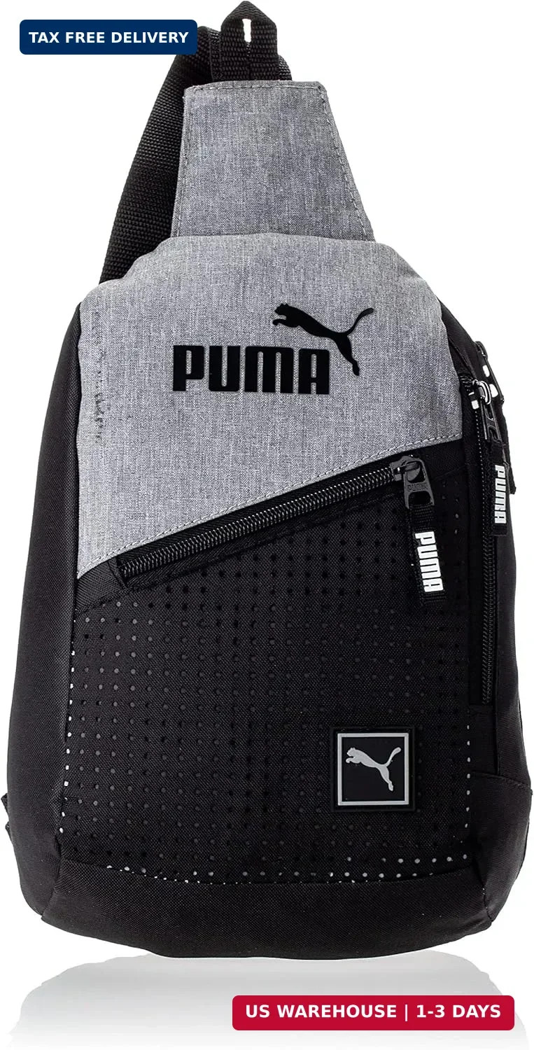 PUMA EVERCAT SIDEWALL SLING BACKPACK, One Size, Heather Grey