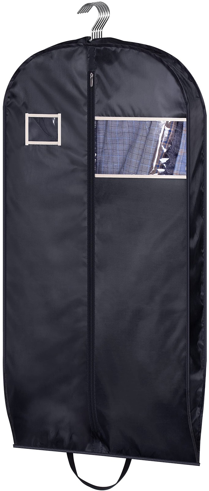 SLEEPING LAMB Water Resistant Suit Bags for Men Travel Gusseted 1 Pack, Black