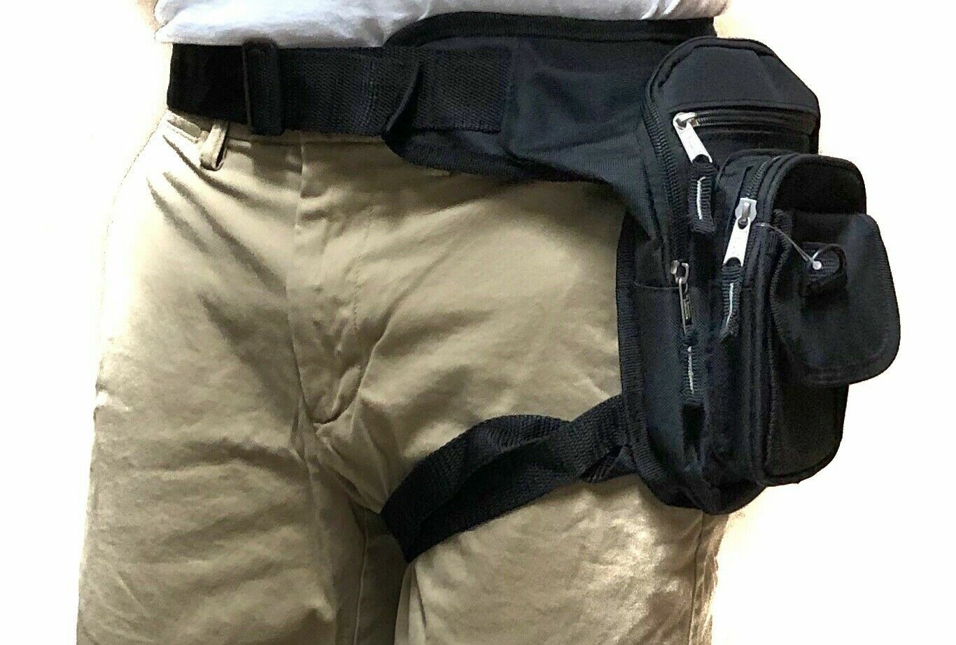 Waist Drop Leg Thigh Bag Outdoor Hip Belt Fanny Utility Pack Pouch Black Holster