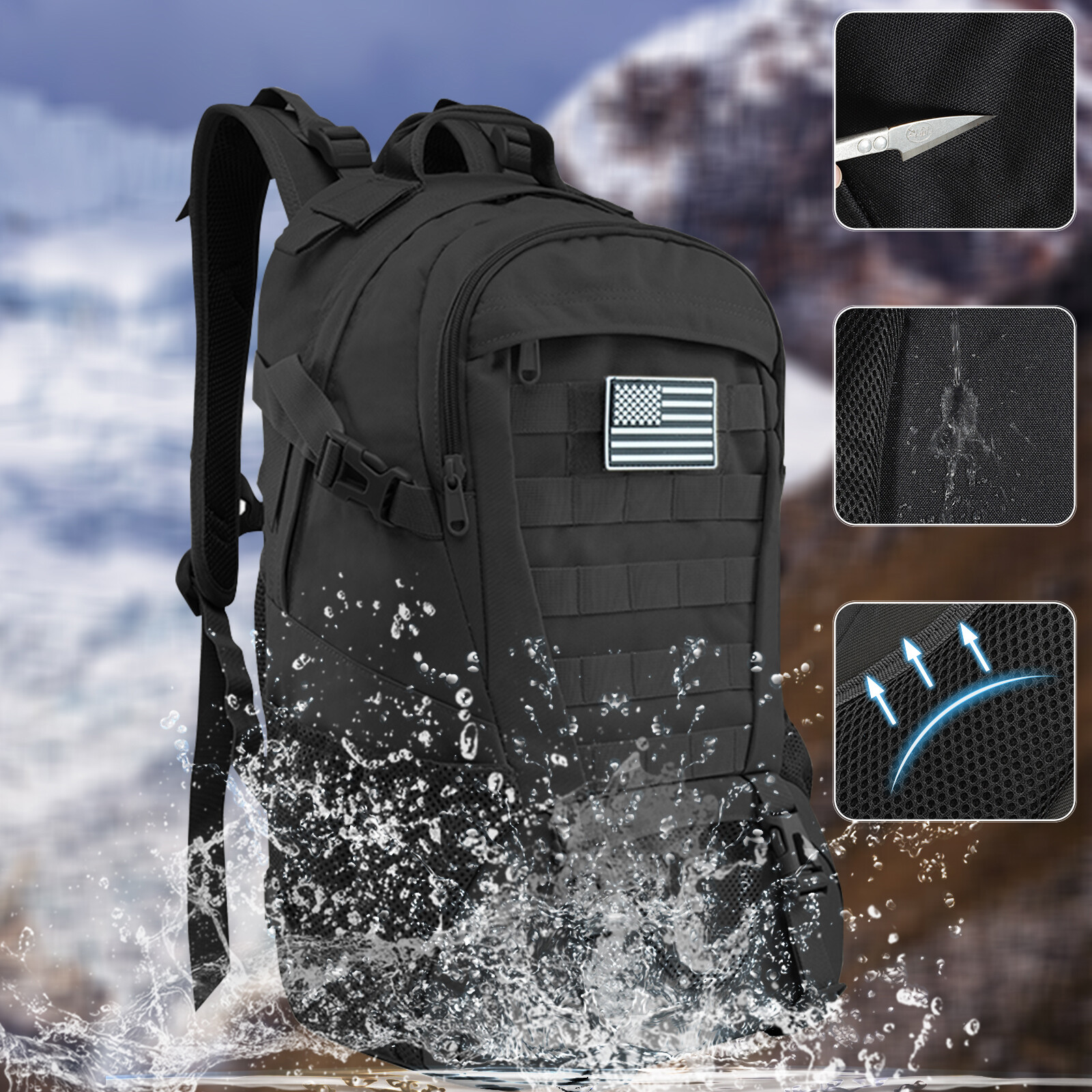 Military Tactical Backpack Army Molle Bug Out Bag Rucksack Travel Hiking Camping