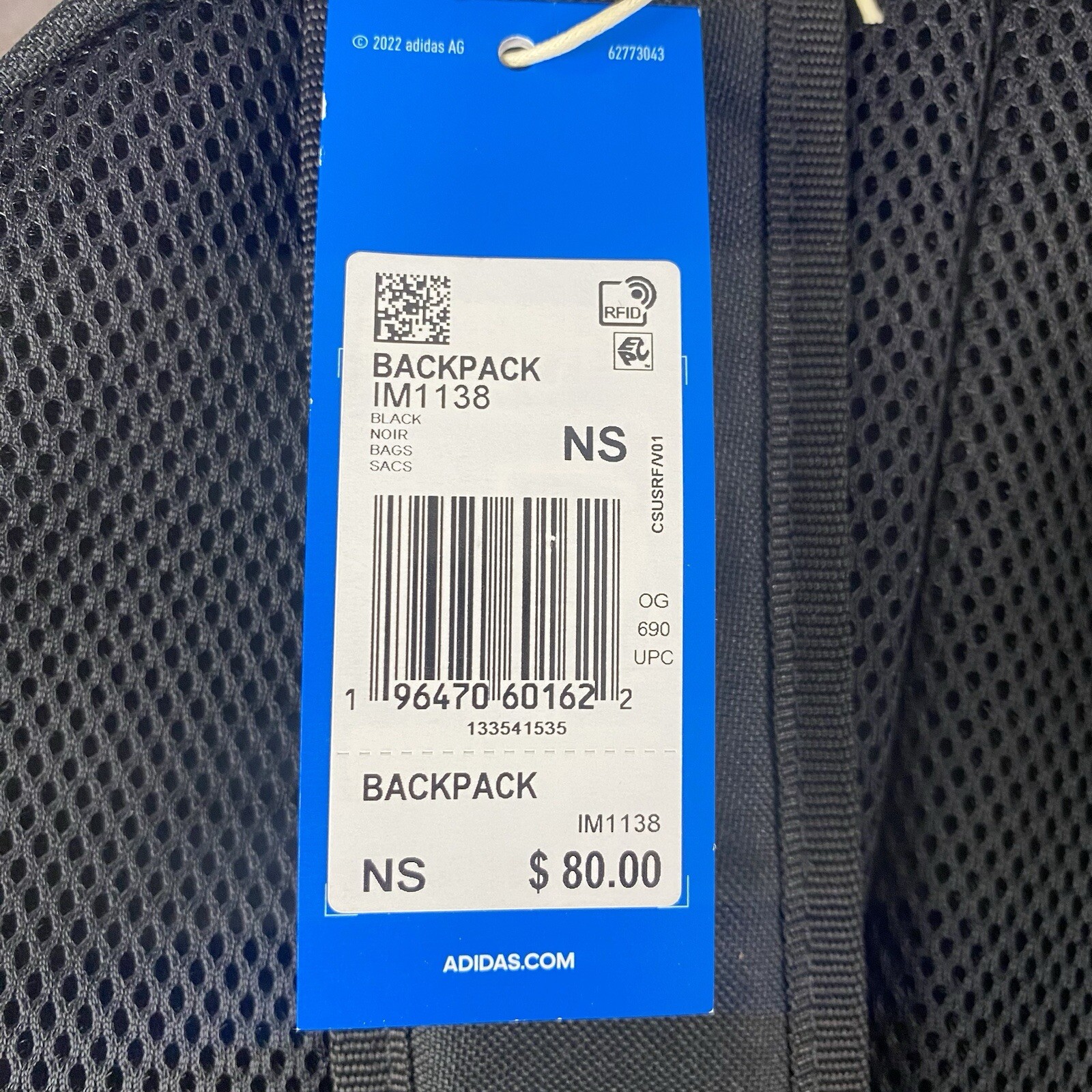 Adidas Adicolor Backpack Black IM1138. New With TAGS. RETAIL $80