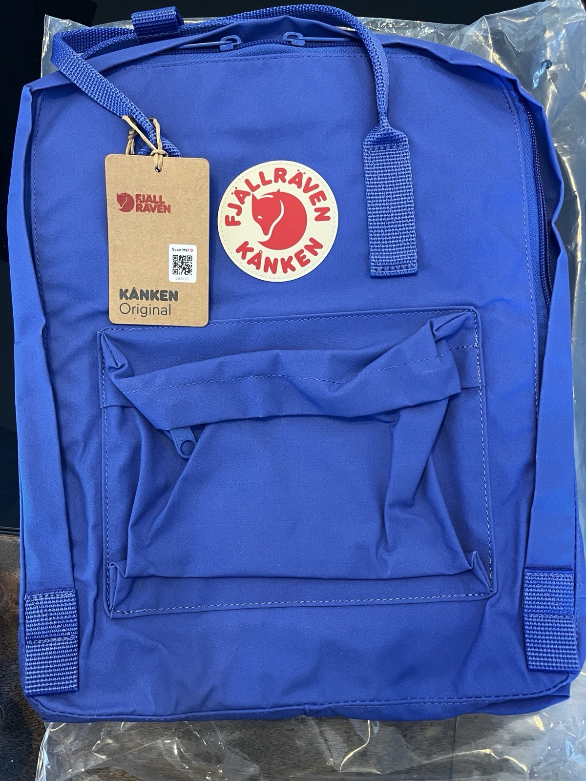 Fjällräven Kånken Backpack Cobalt Blue Zip Adjustable Strap Double Handles