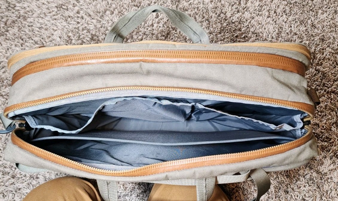 MYSTERY RANCH 3WAY Backpack Briefcase Tan Wood Waxed Canvas 22L Durable 3 WAY