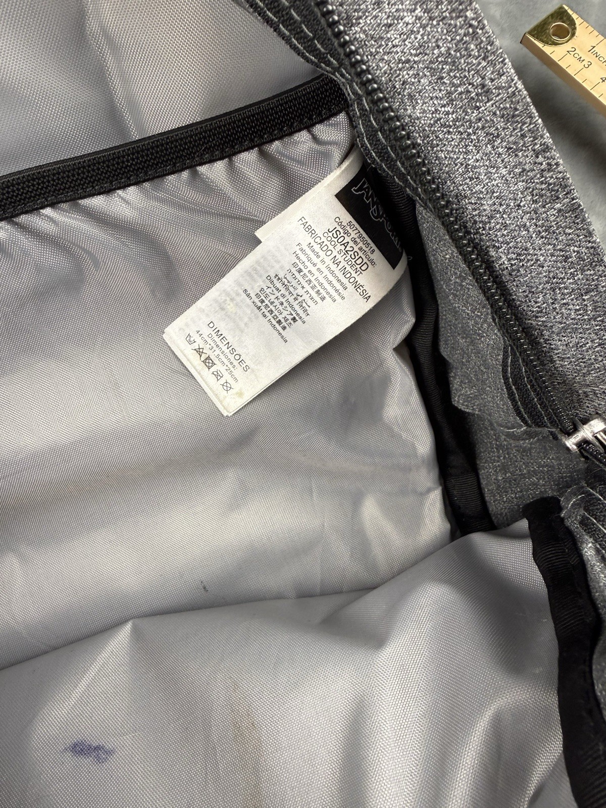 JanSport Right Pack Backpack Color: Graphite Grey Suede Leather Bottom ORIGINAL