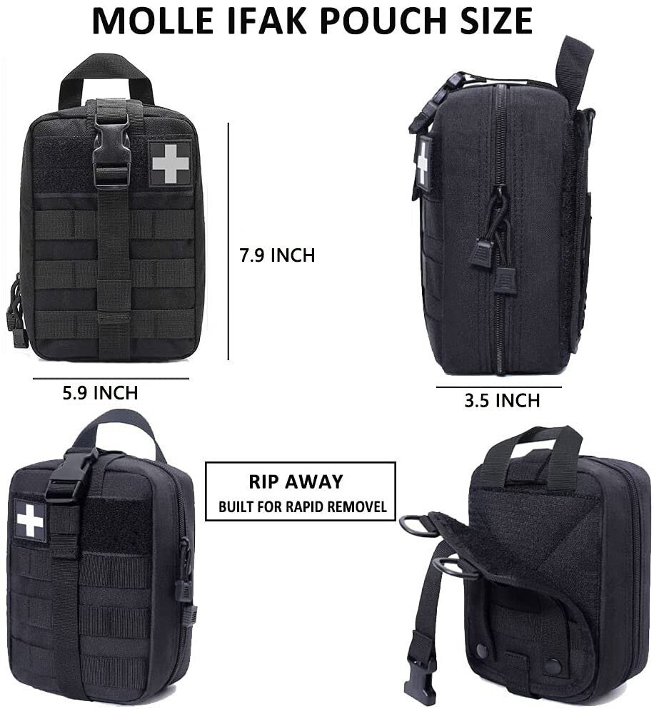 Tactical Molle EDC Pouch First Aid Medical Supplies Pack for Outdoor Activities