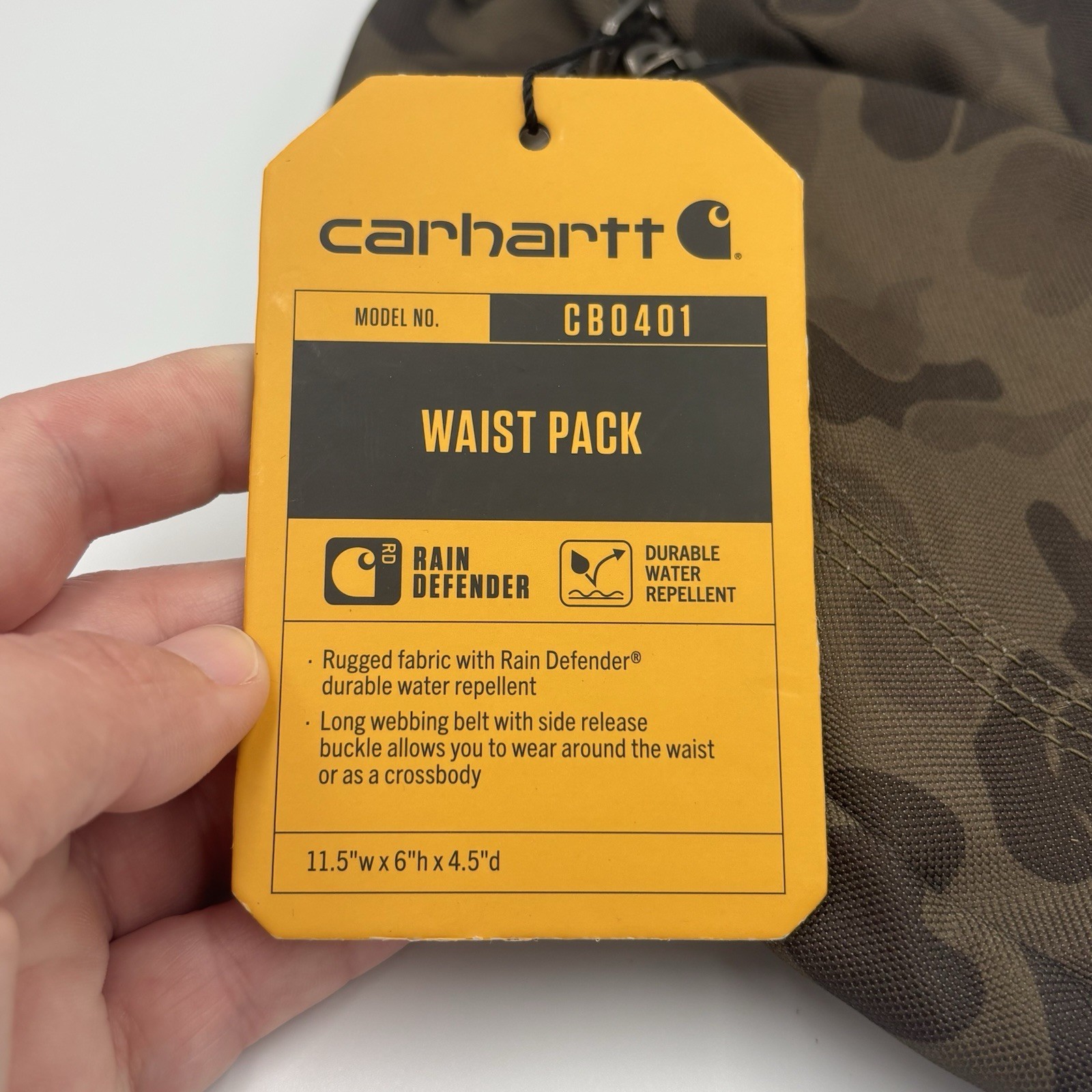 New Carhartt Waist Pack Camo Belt Bag Fanny Pack Crossbody Bag With Tags